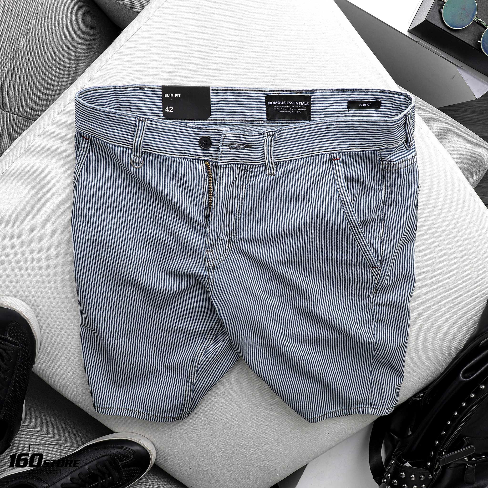 Quần short kaki NOMOUS ESSENTIALS kẻ