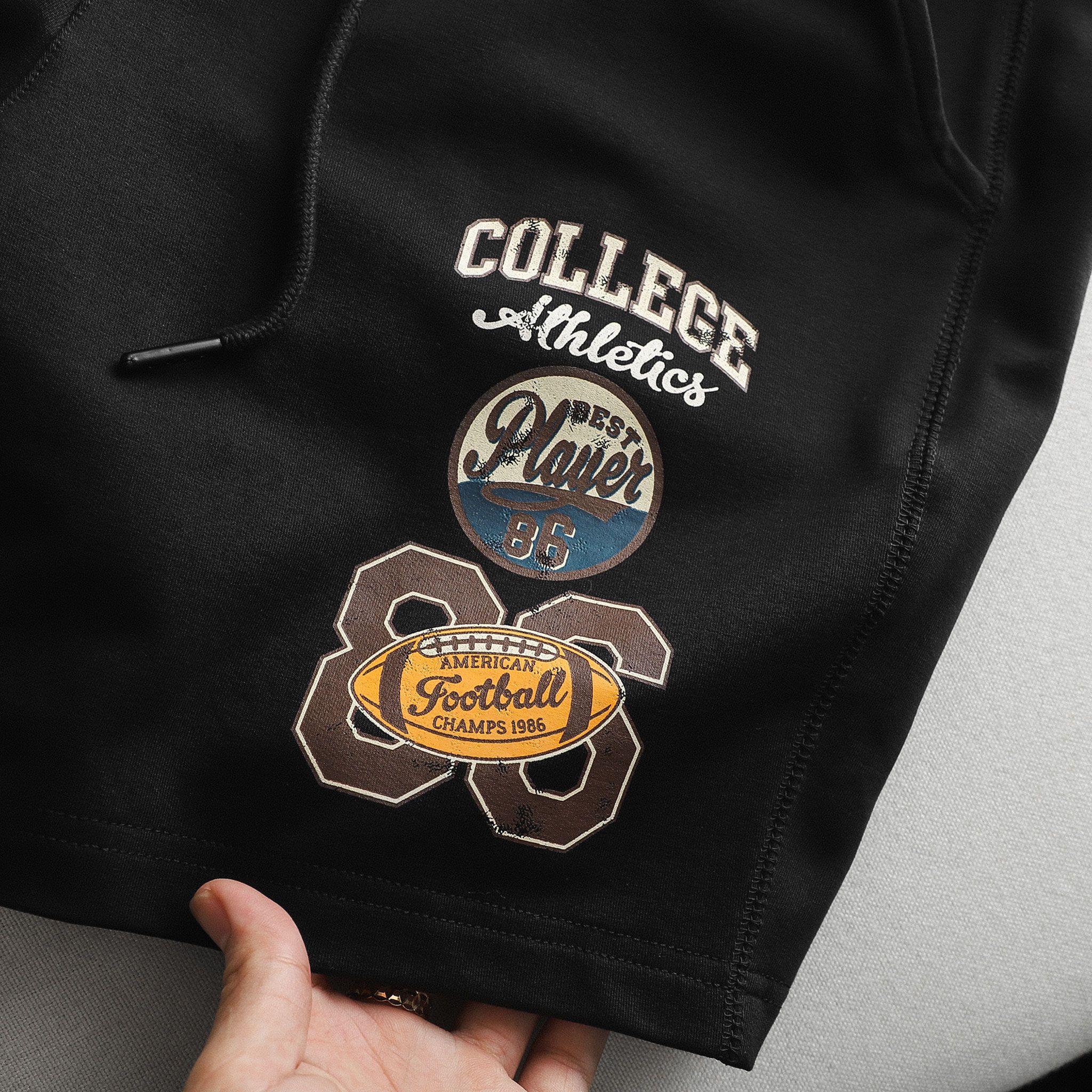 Set Đồ Thun BOUTON Athletic College Black