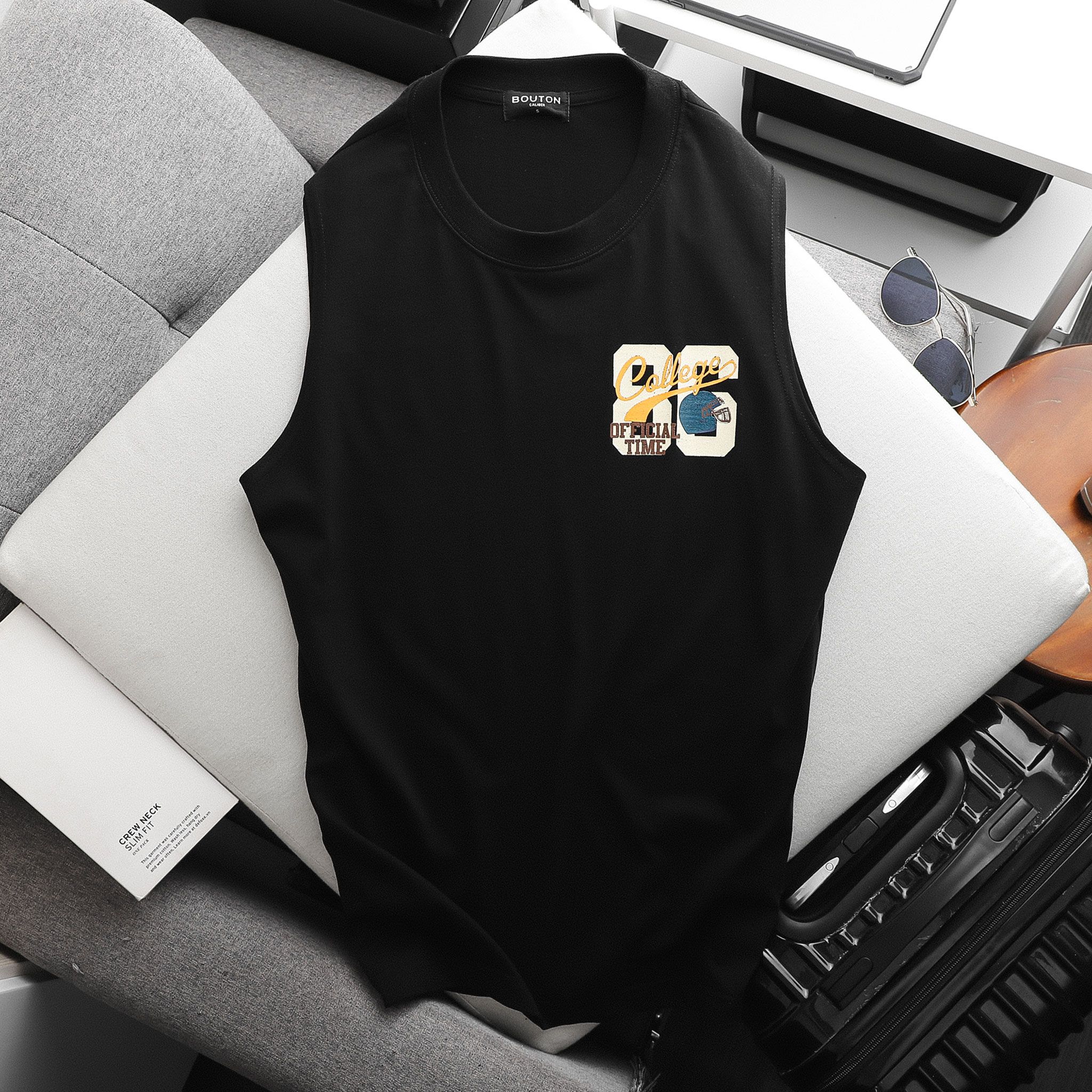 Set Đồ Thun BOUTON Athletic College Black