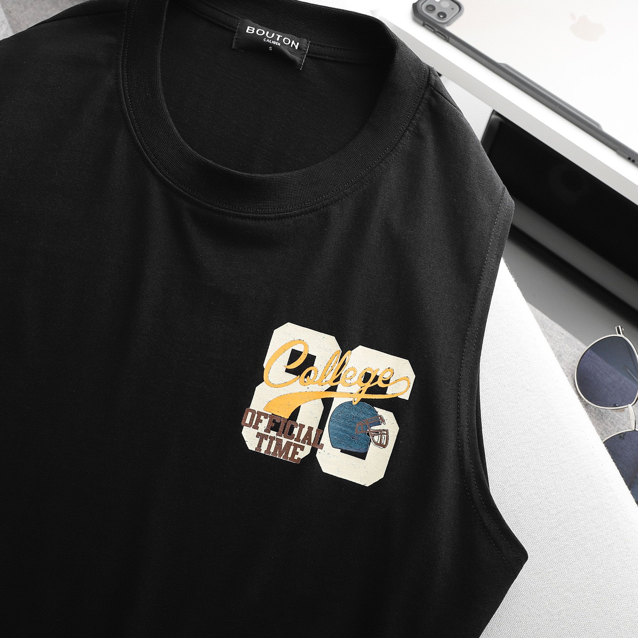 Set Đồ Thun BOUTON Athletic College Black