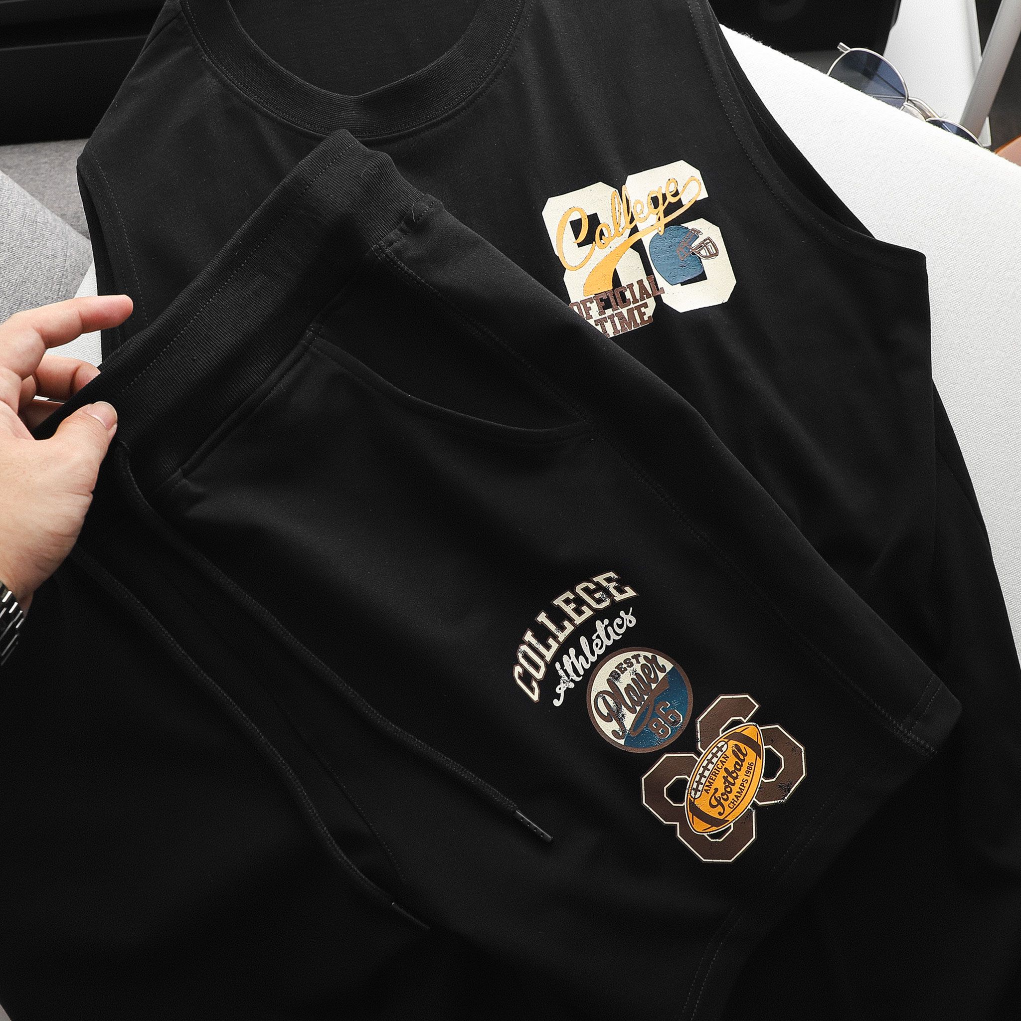 Set Đồ Thun BOUTON Athletic College Black