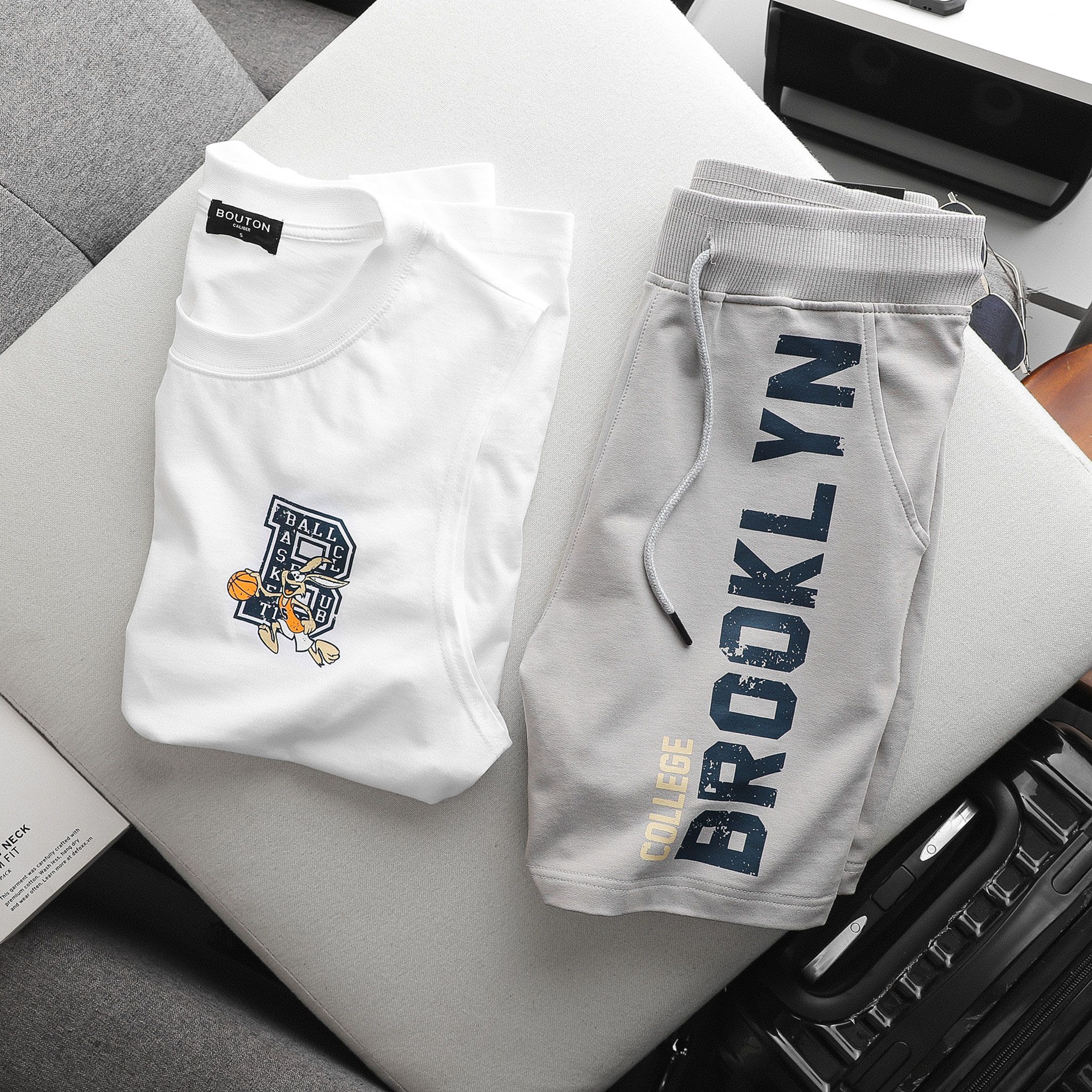 Set Đồ Thun BOUTON Athletic College White