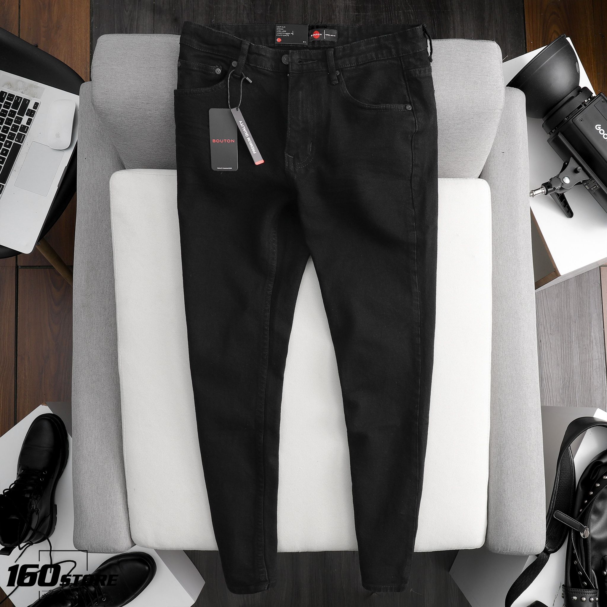 Quần jeans BOUTON Black Slim