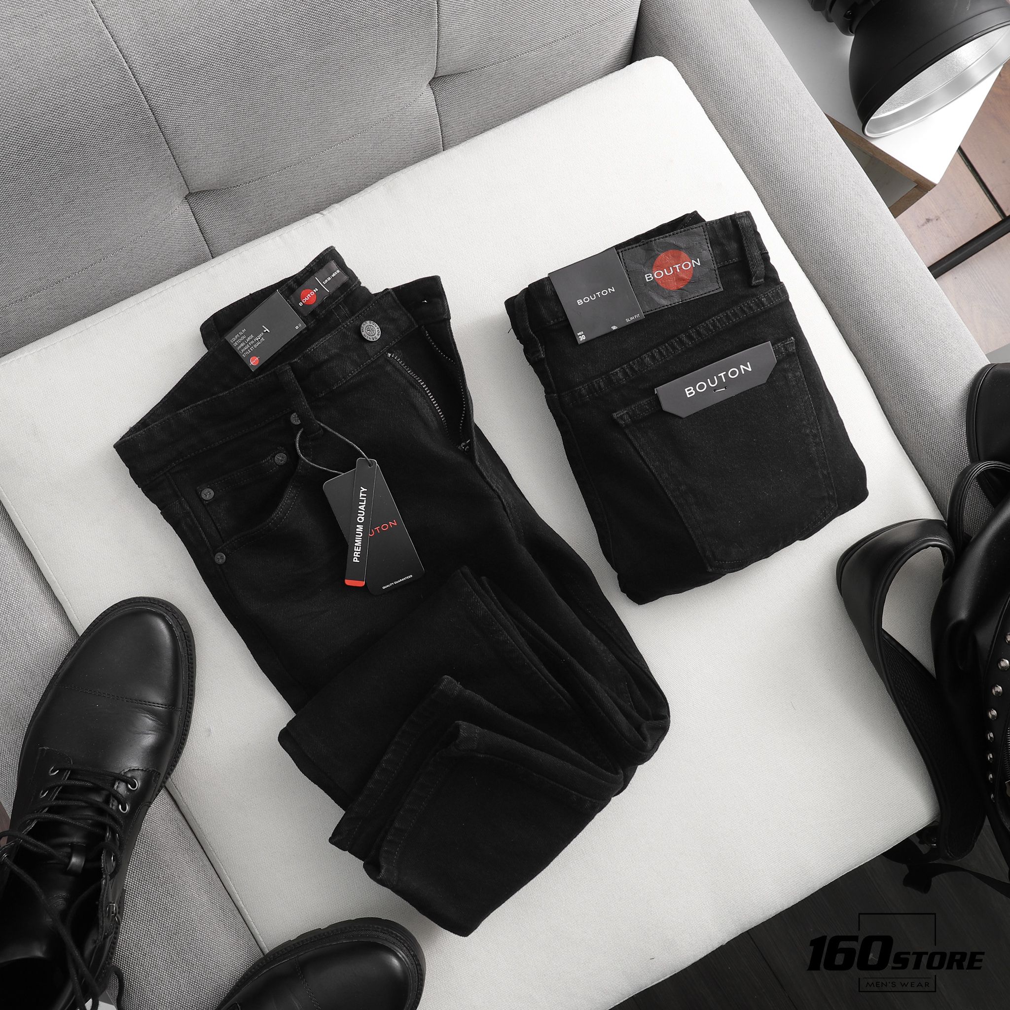 Quần jeans BOUTON Black Slim