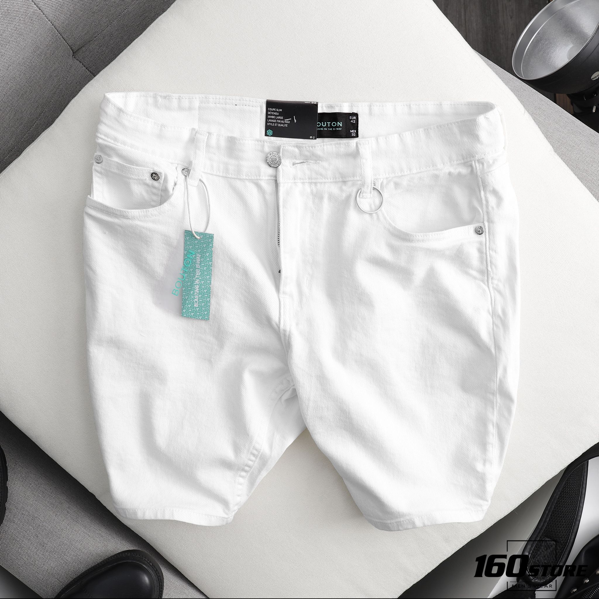 Quần short jeans BOUTON slim