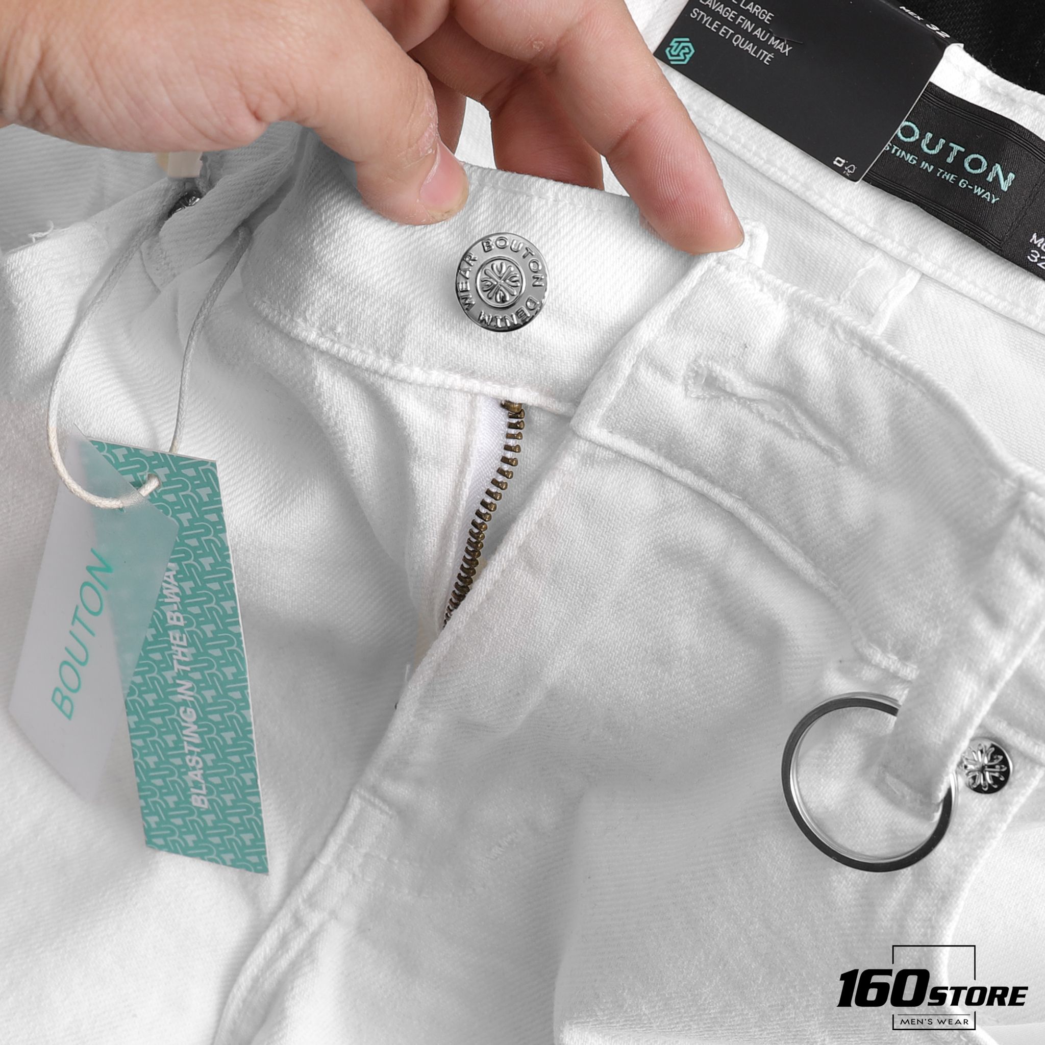 Quần short jeans BOUTON slim