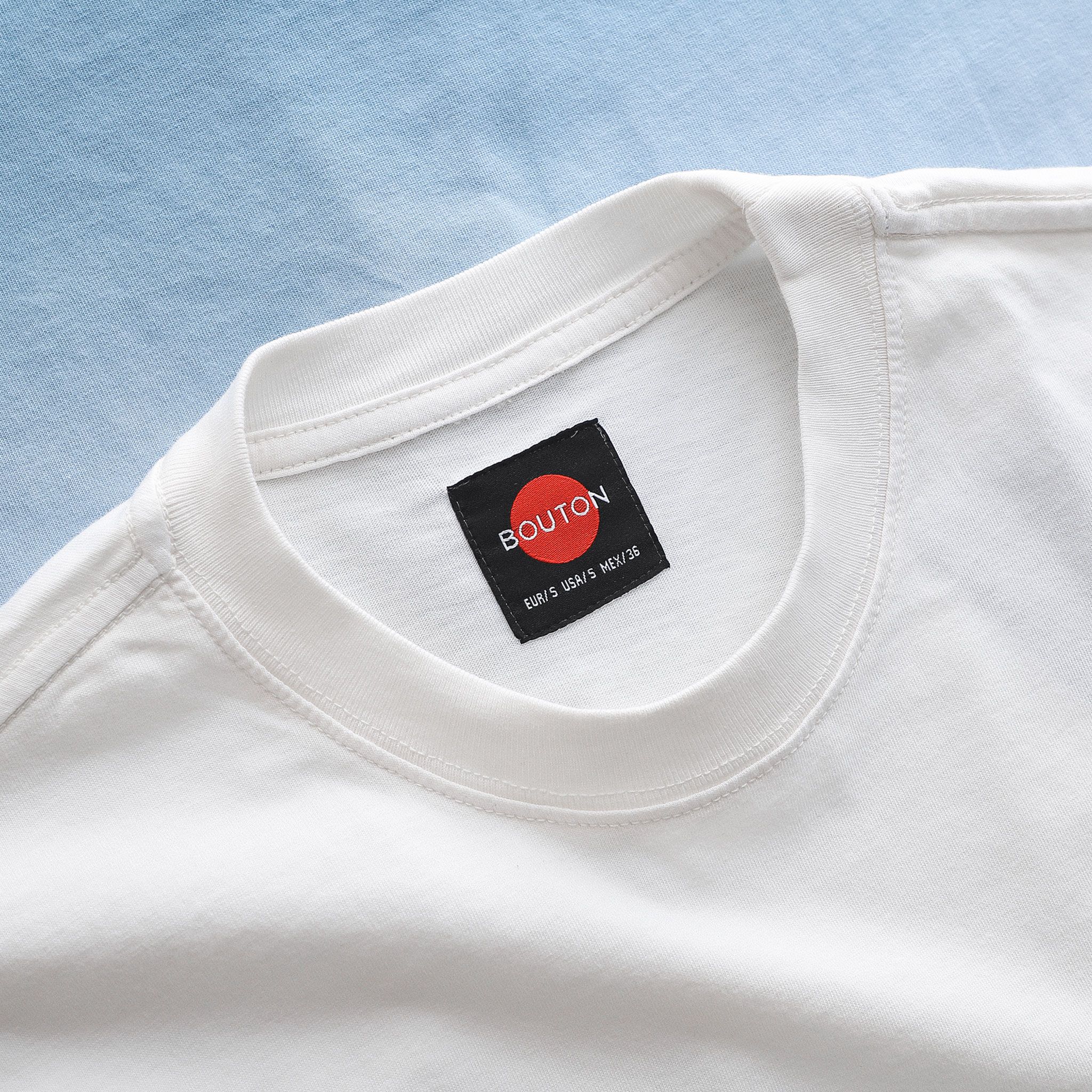 Áo thun BOUTON white-blue ombre