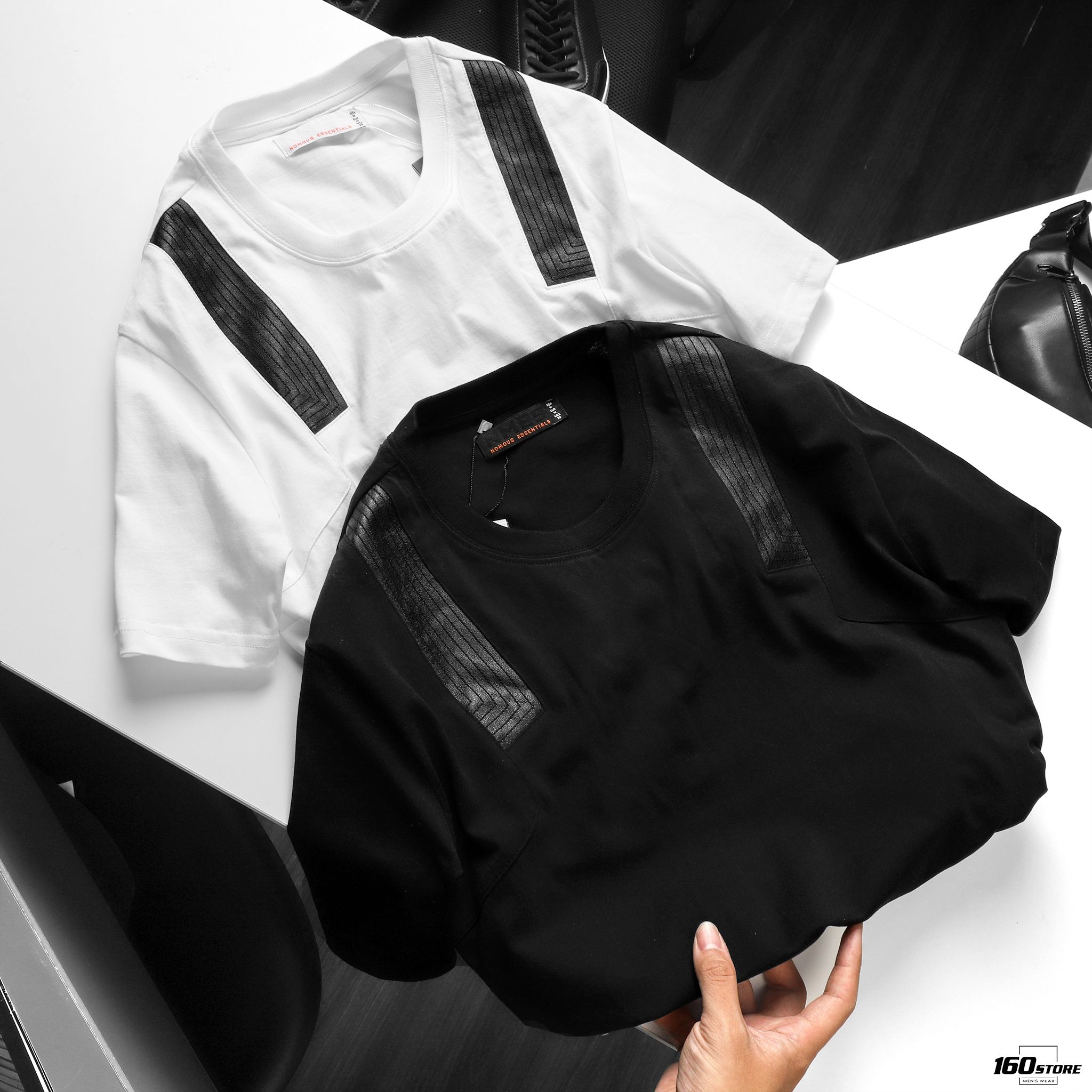 Áo thun Nomous Essentials w leather details