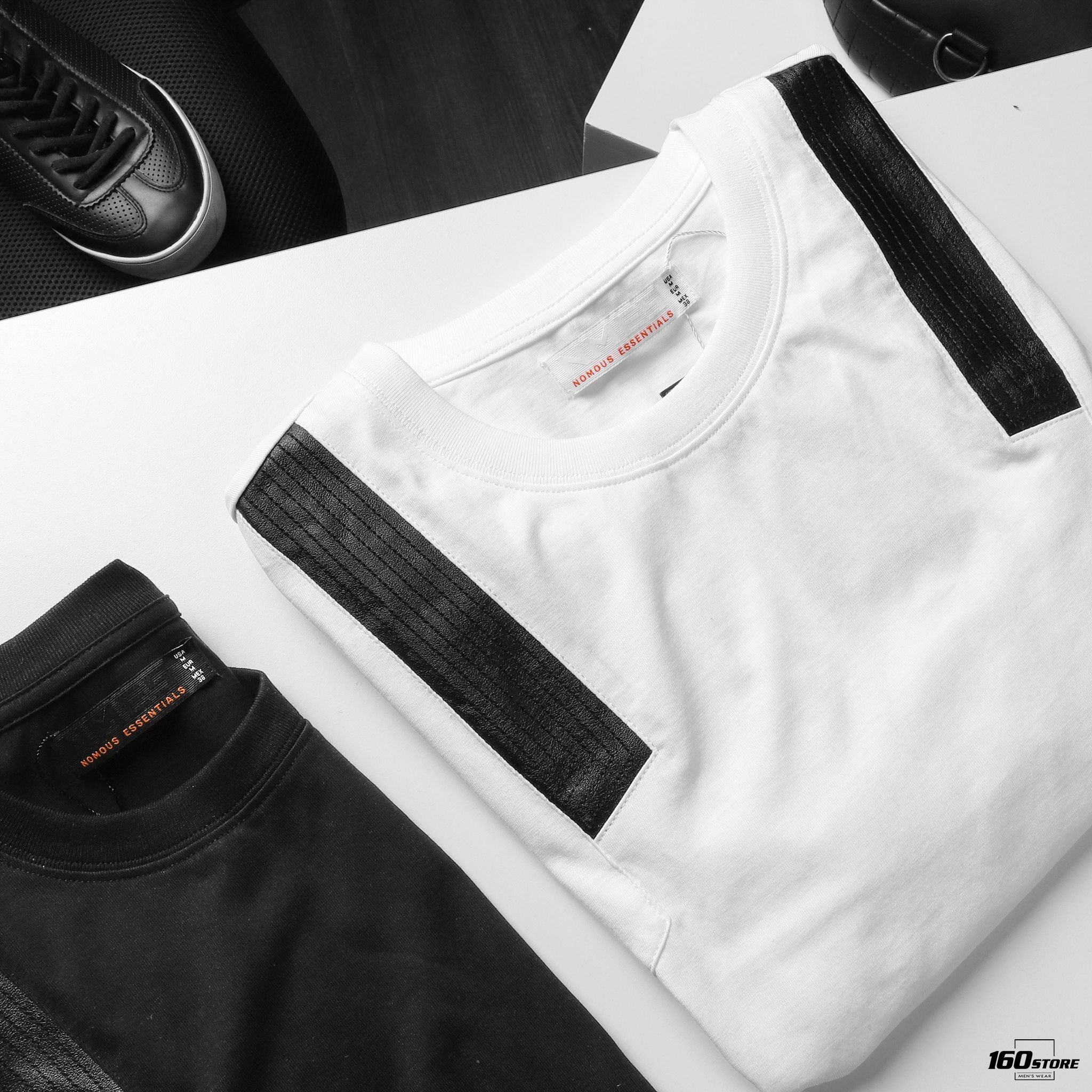 Áo thun Nomous Essentials w leather details