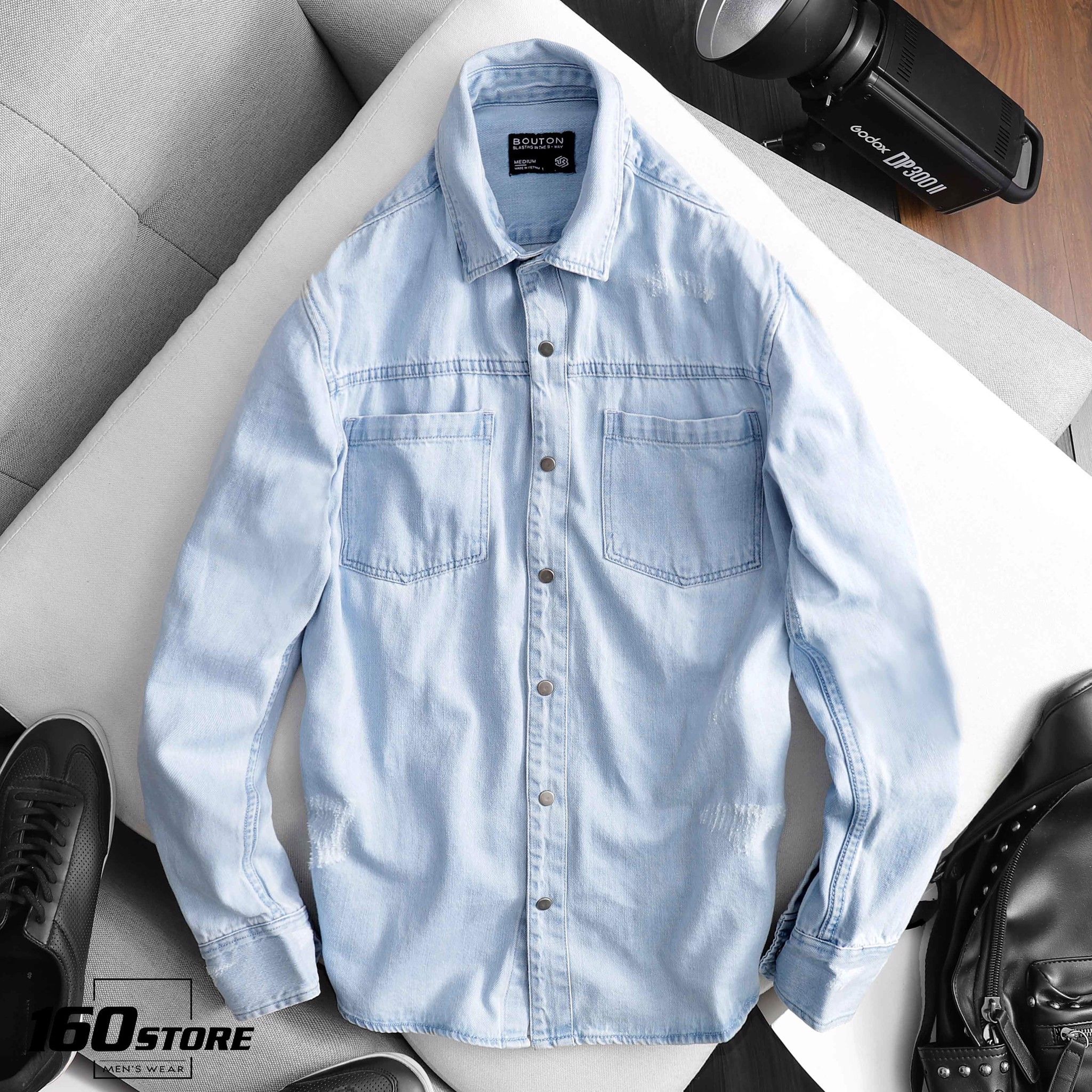 Áo sơmi denim BOUTON basic