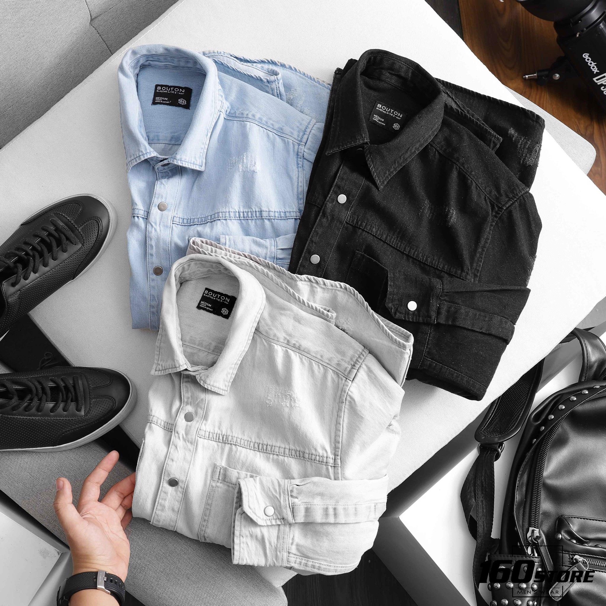 Áo sơmi denim BOUTON basic