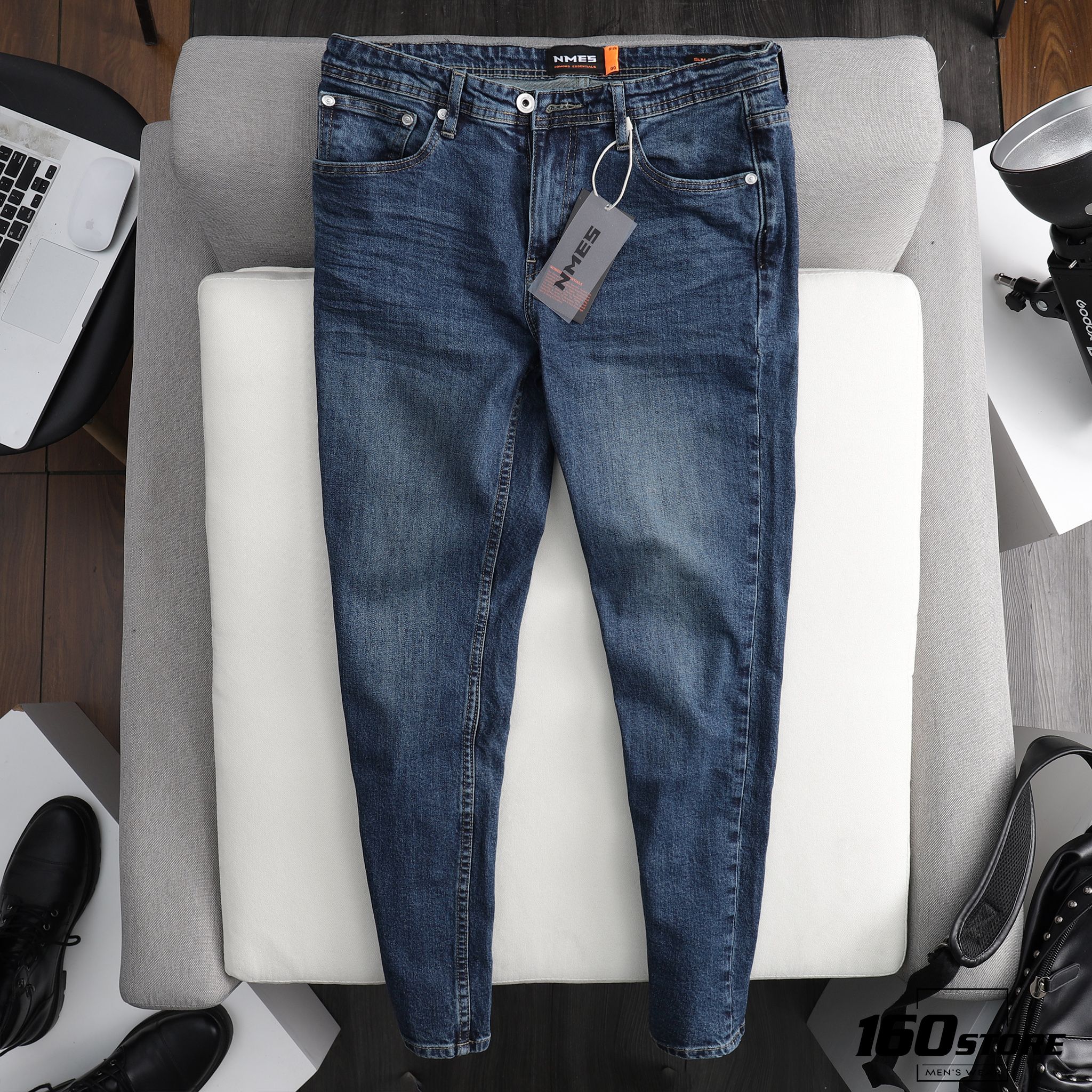 Quần jeans NOMOUS ESSENTIALS dark blue slim