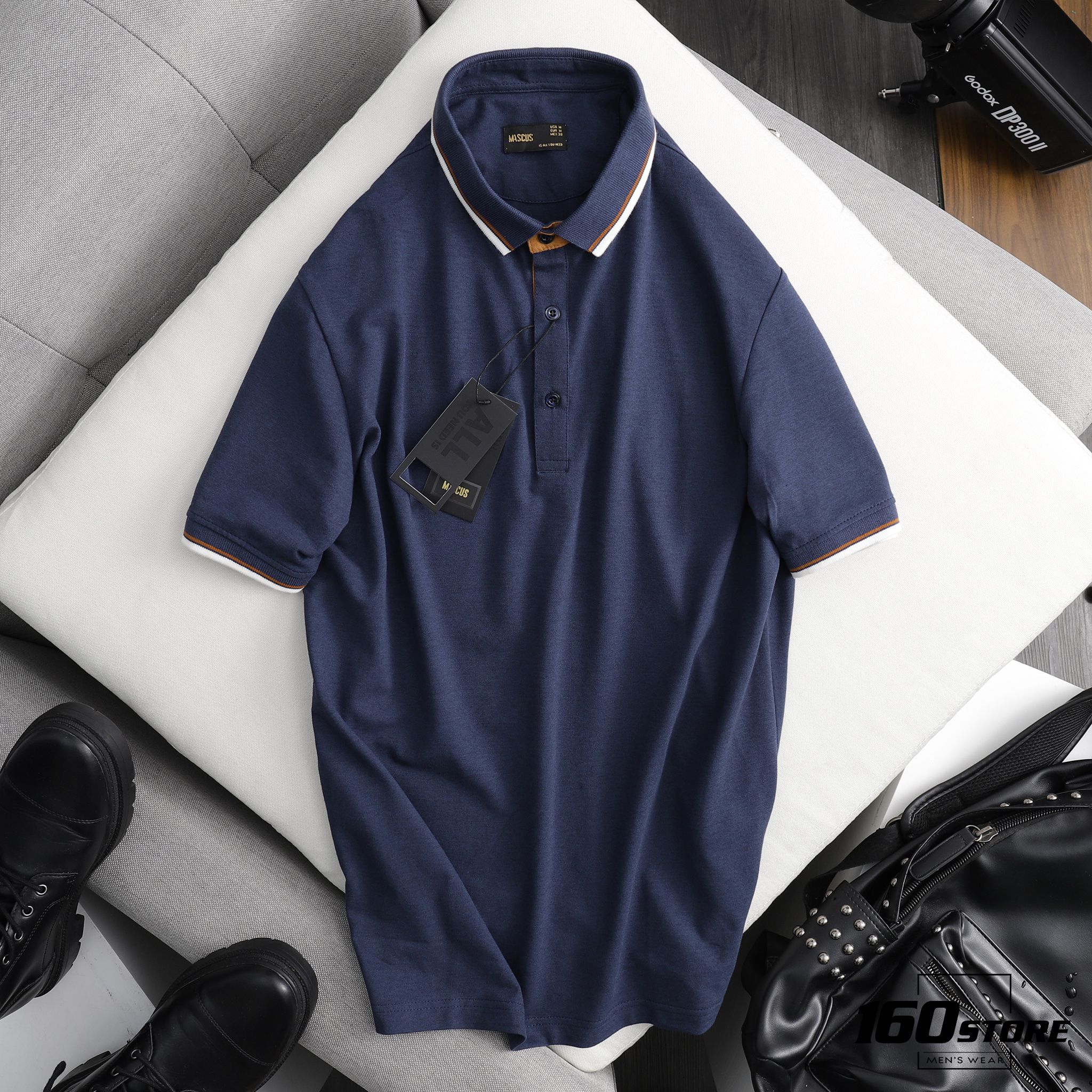 Áo polo MASCUS w suede details