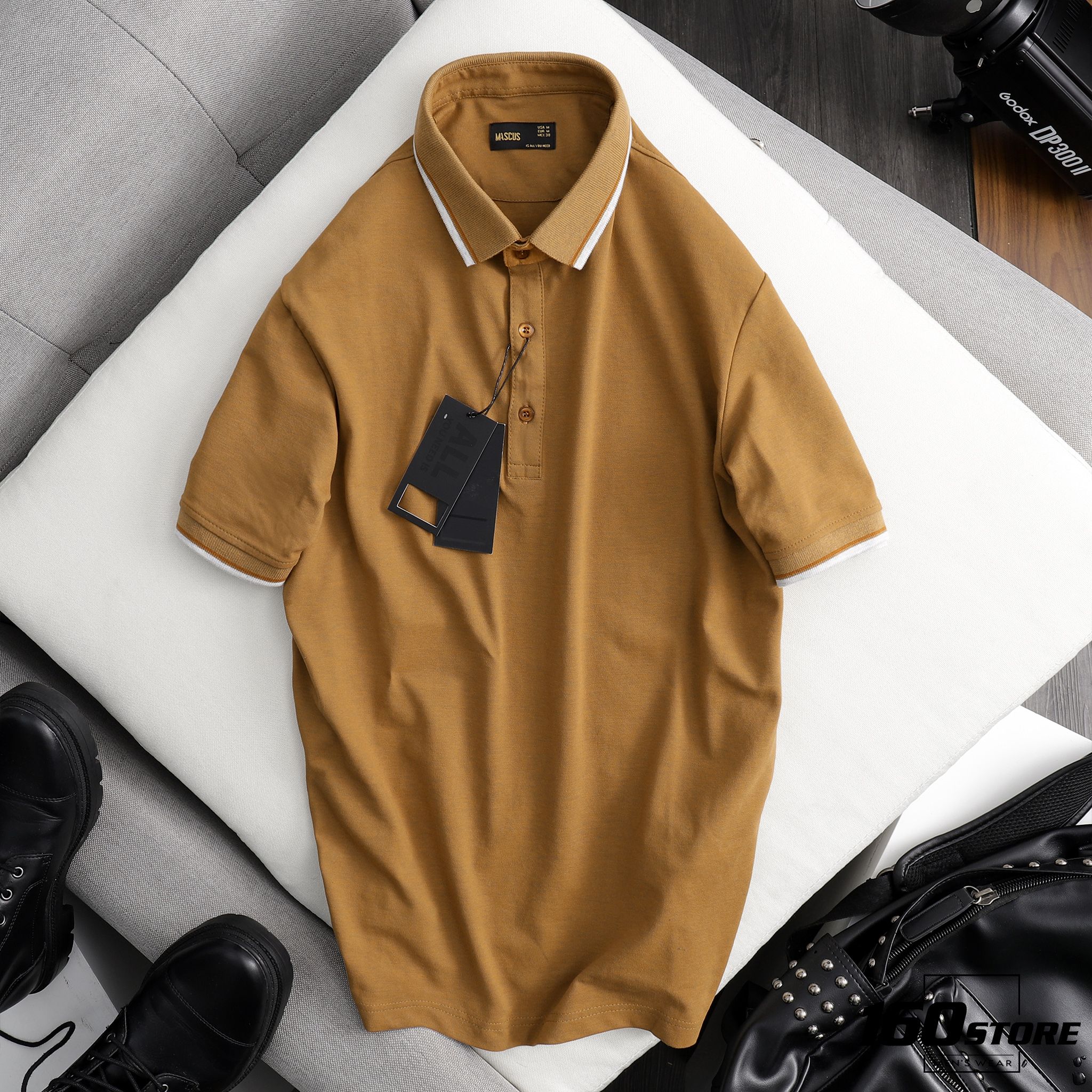 Áo polo MASCUS w suede details