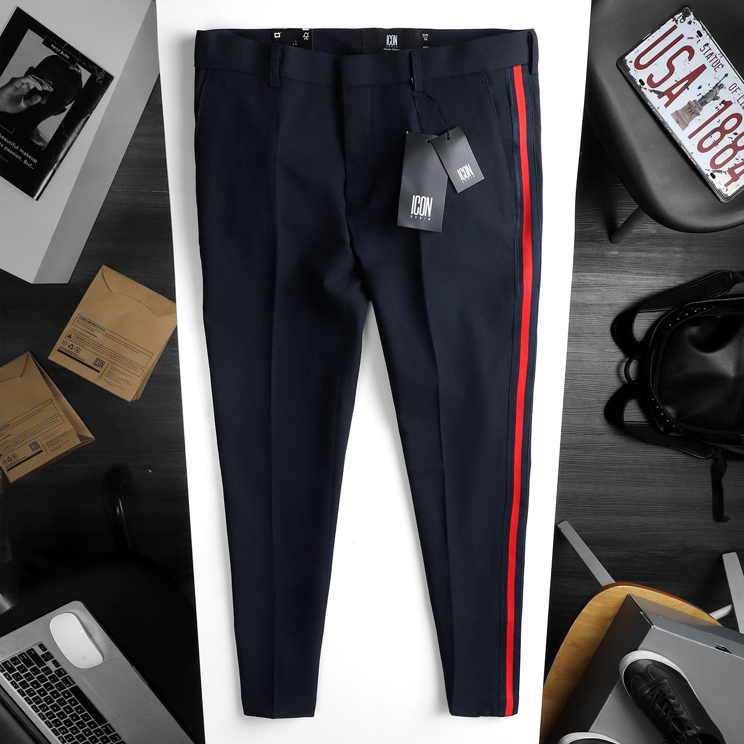 Quần tây ICON DENIM Skinny with side tape