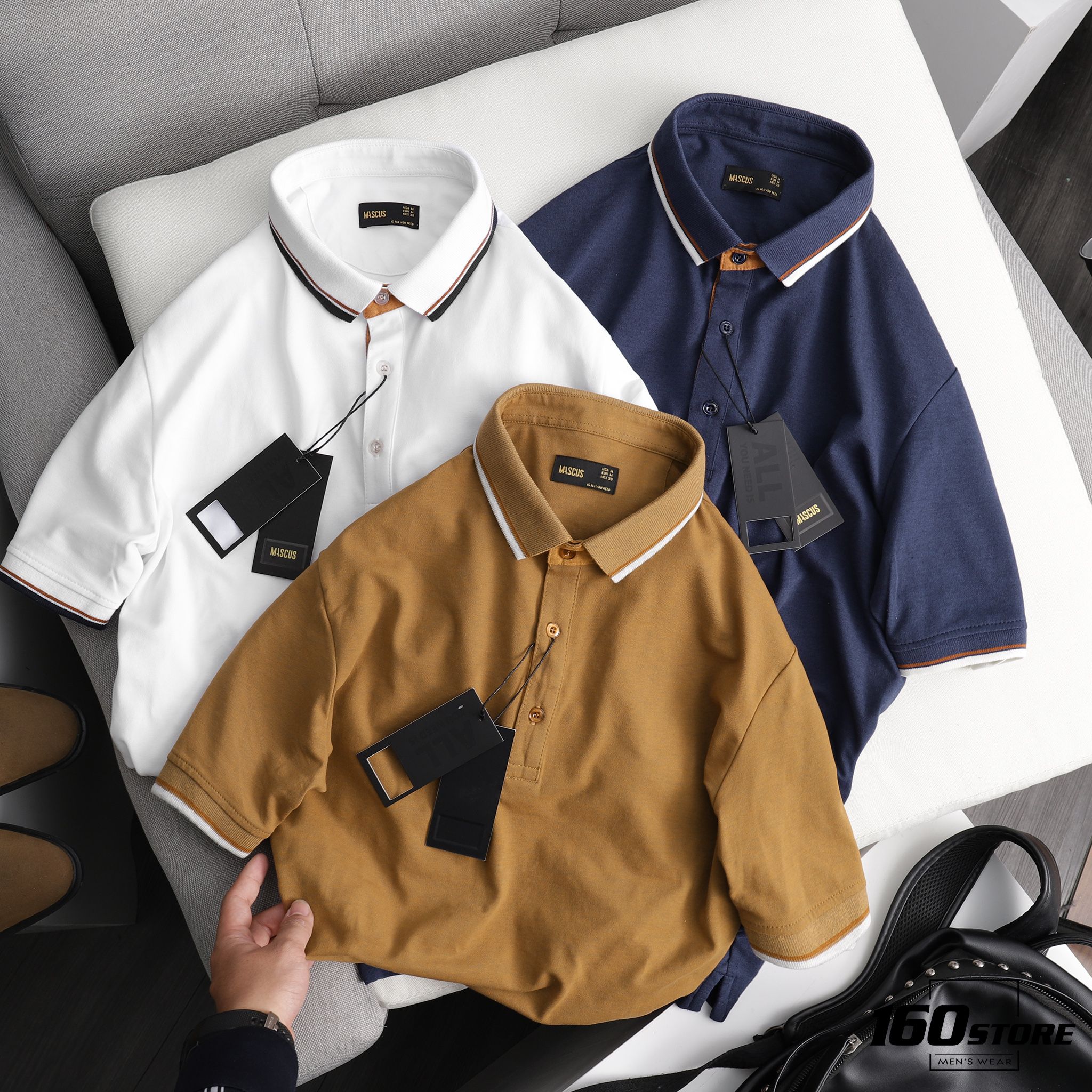 Áo polo MASCUS w suede details