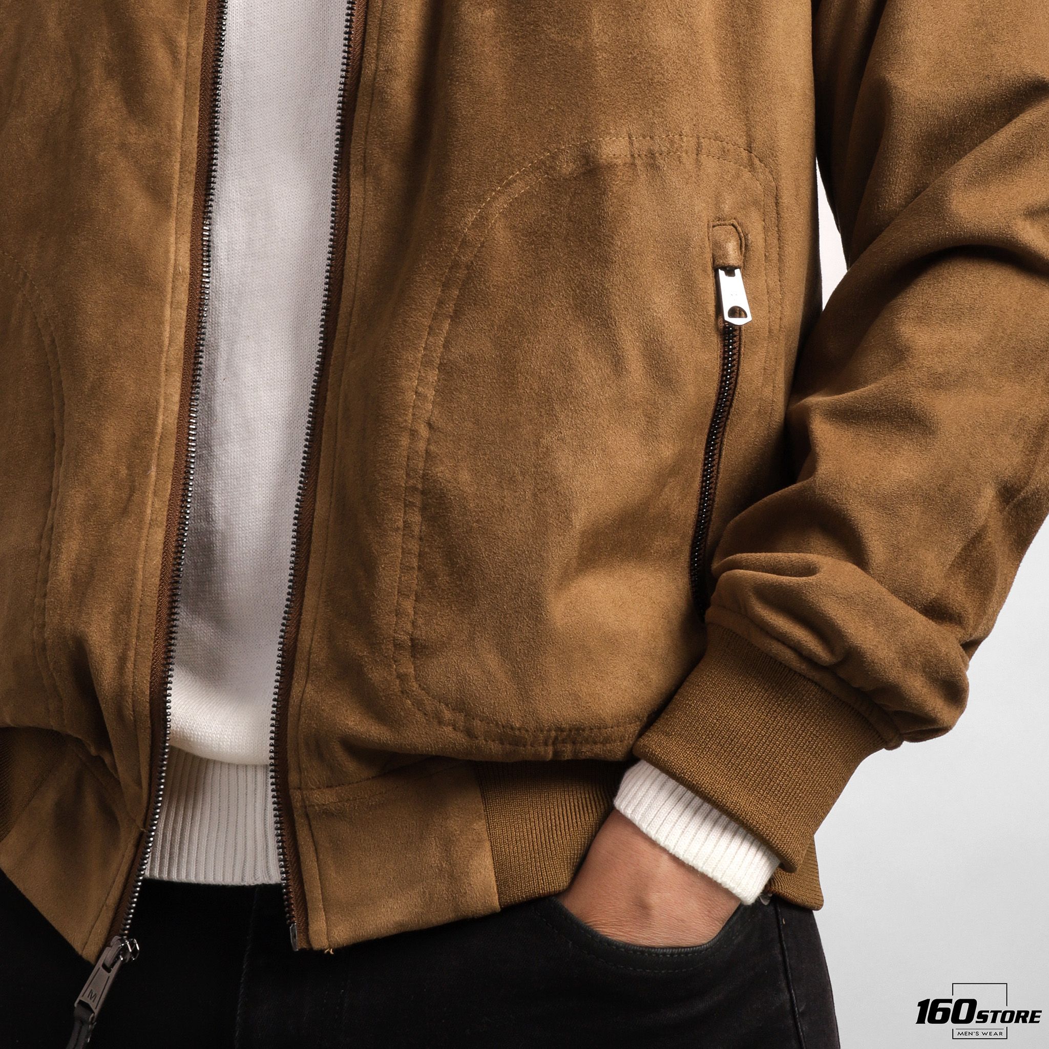 Áo khoác bomber M.N.G suede