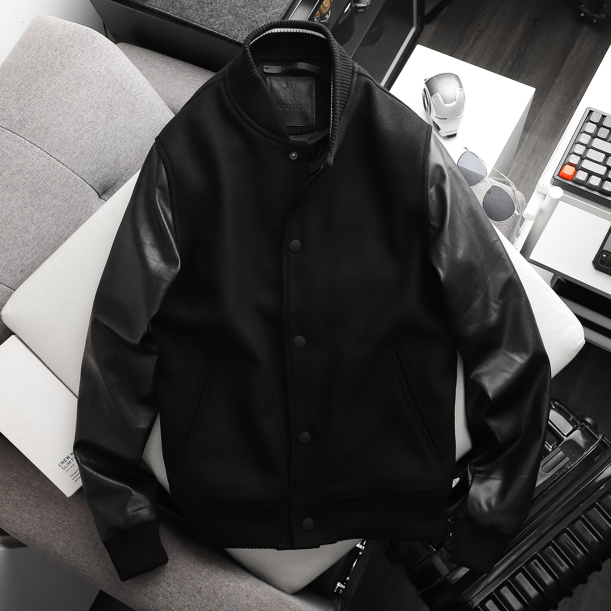 Áo khoác bomber BOUTON w leather