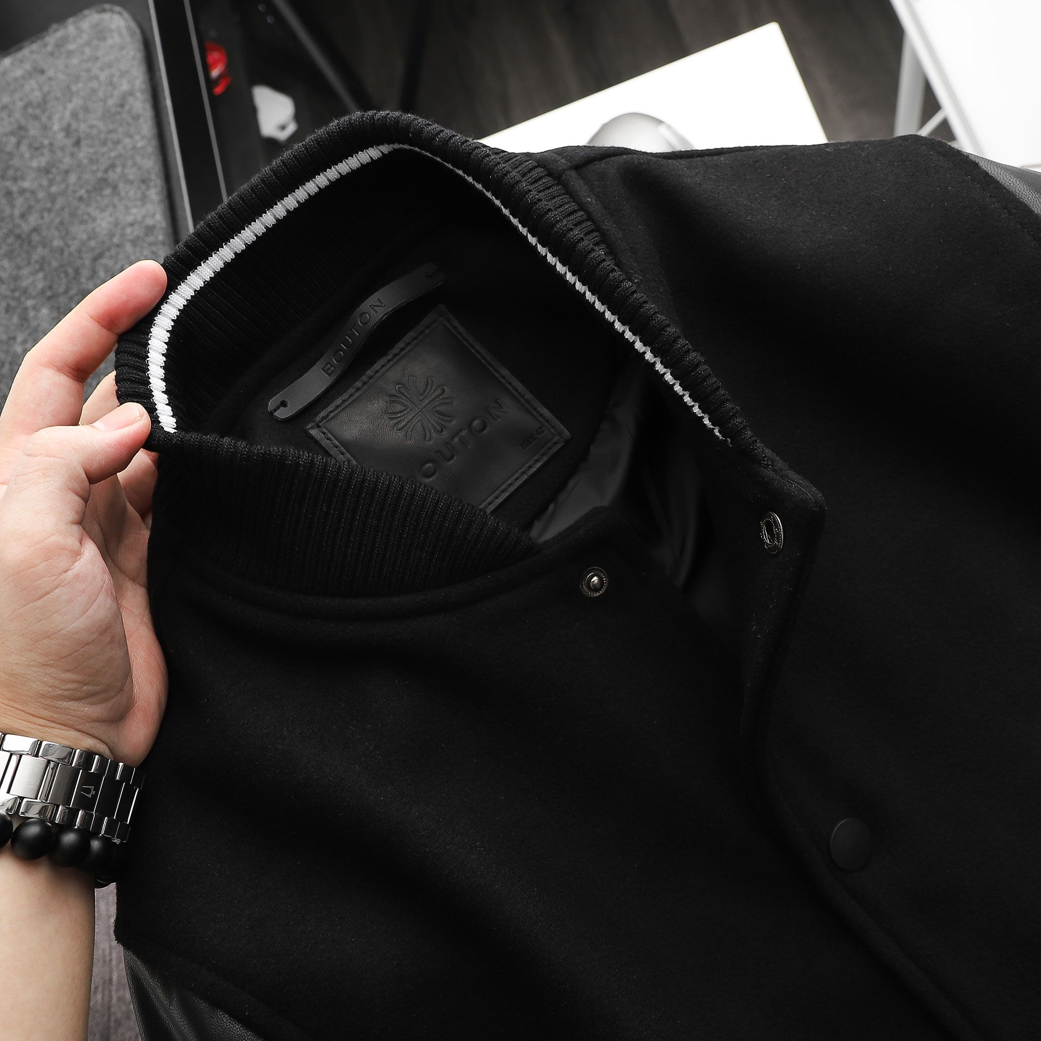 Áo khoác bomber BOUTON w leather