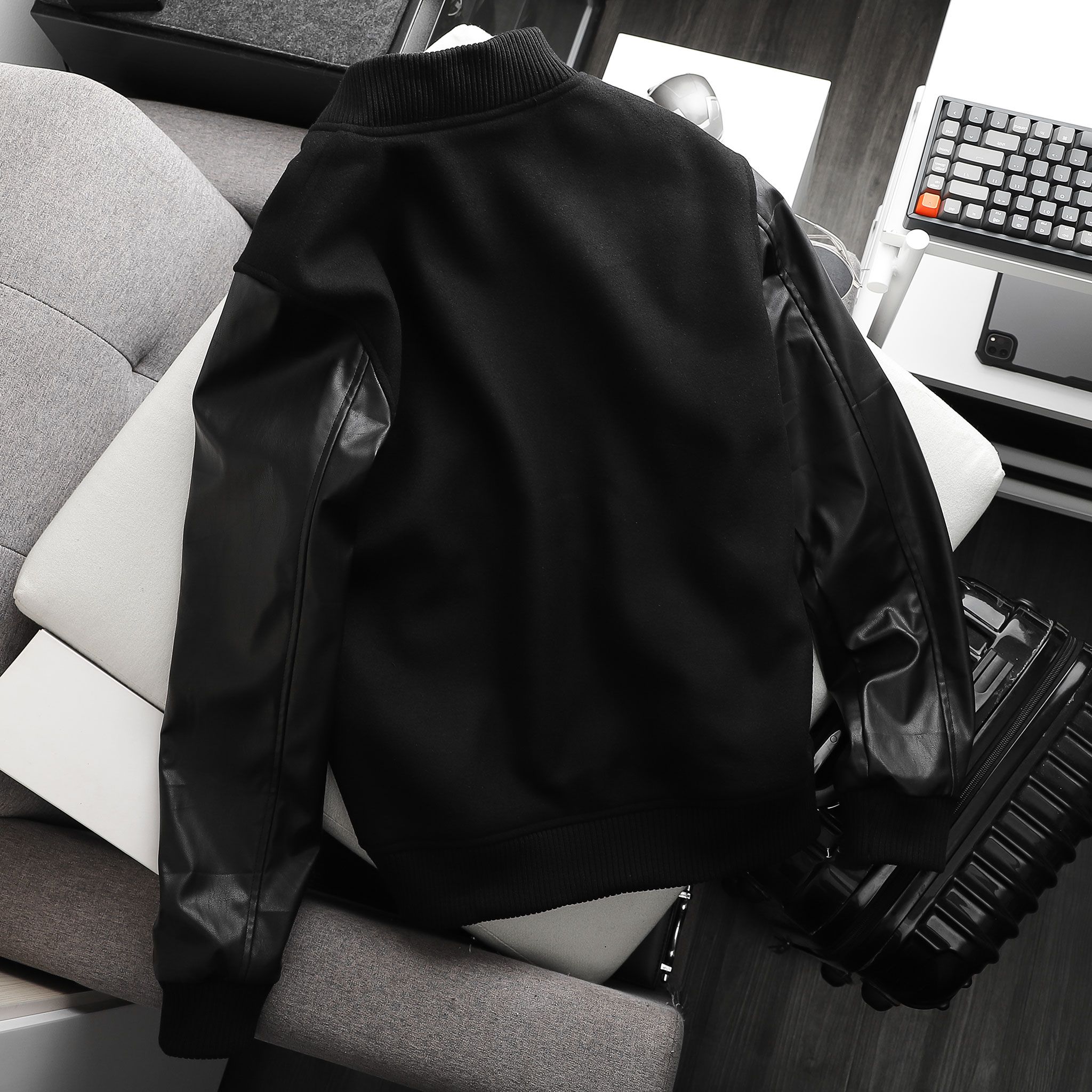 Áo khoác bomber BOUTON w leather