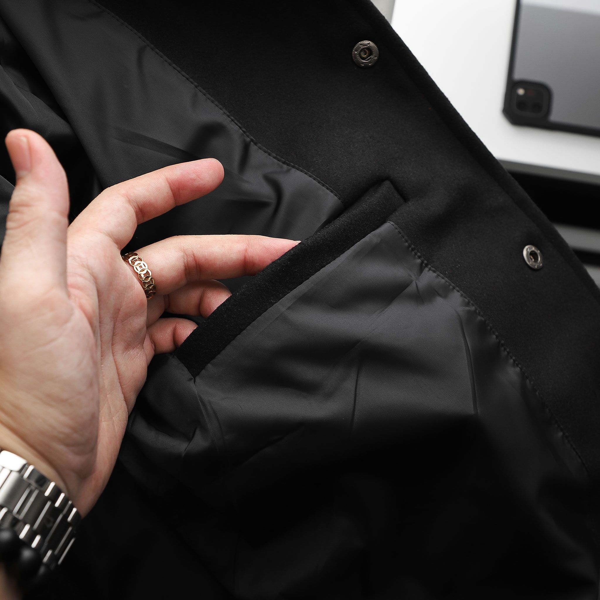 Áo khoác bomber BOUTON w leather