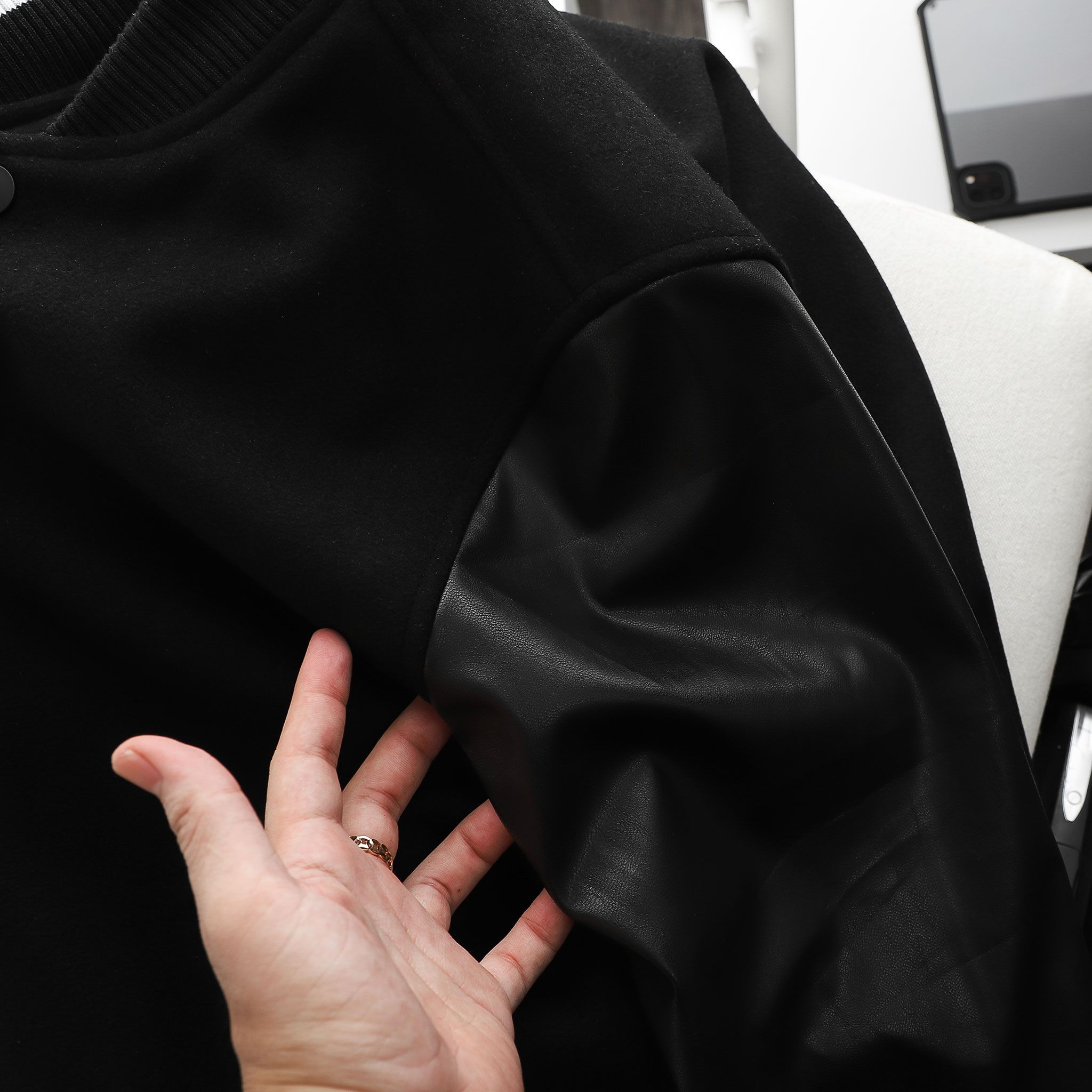 Áo khoác bomber BOUTON w leather