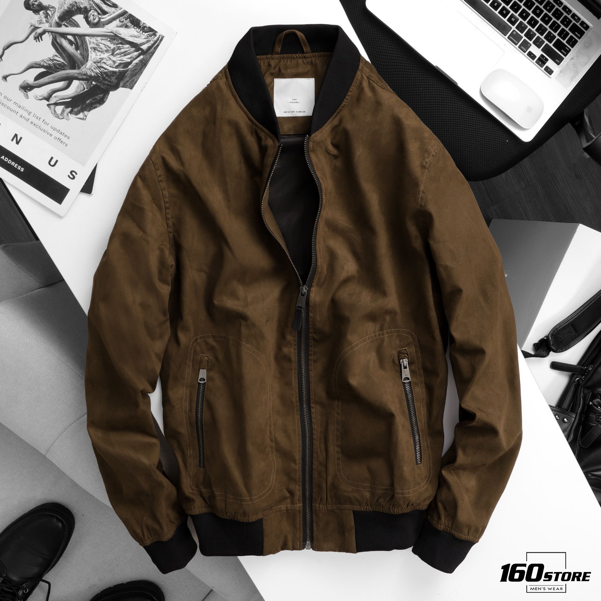 Áo khoác bomber M.N.G suede