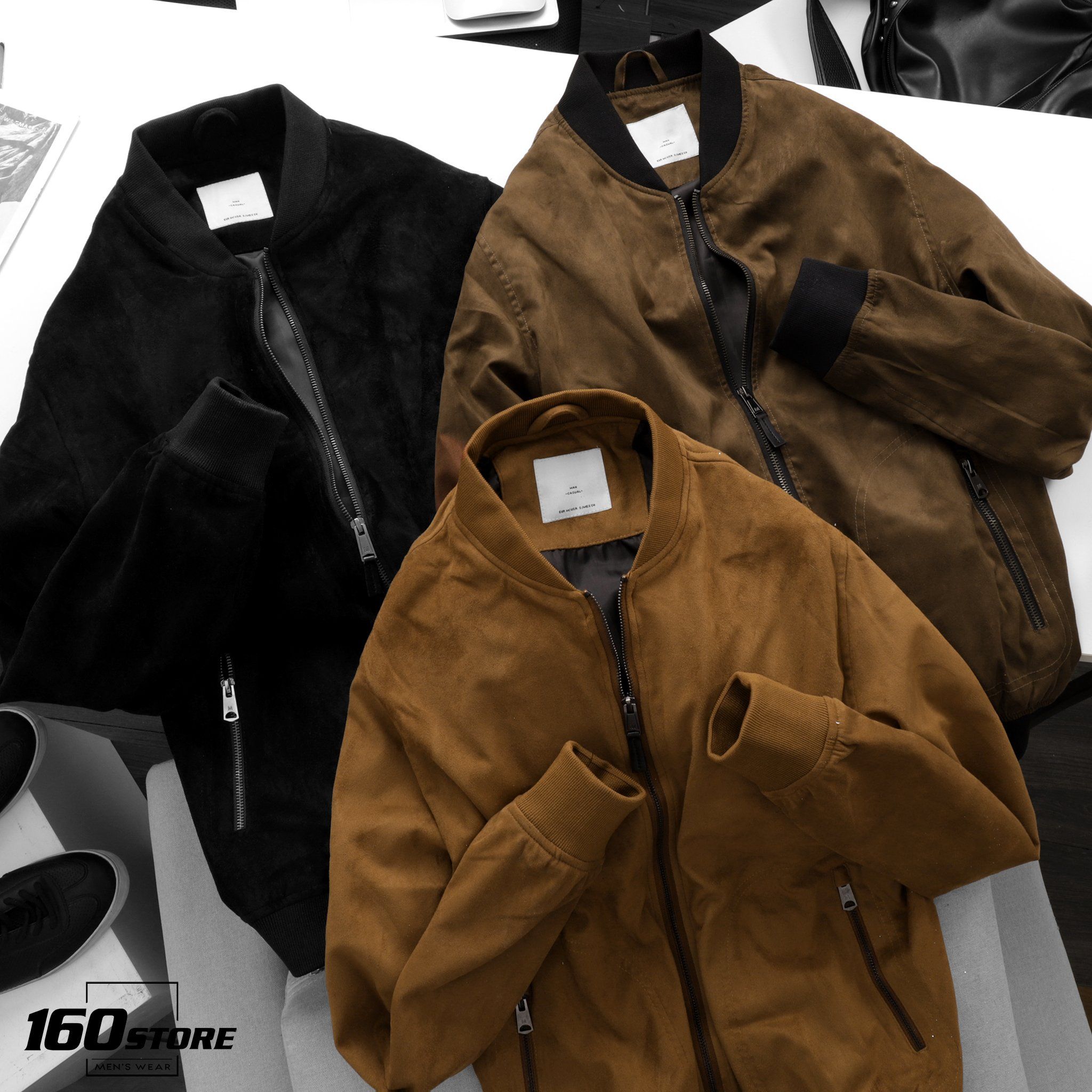 Áo khoác bomber M.N.G suede