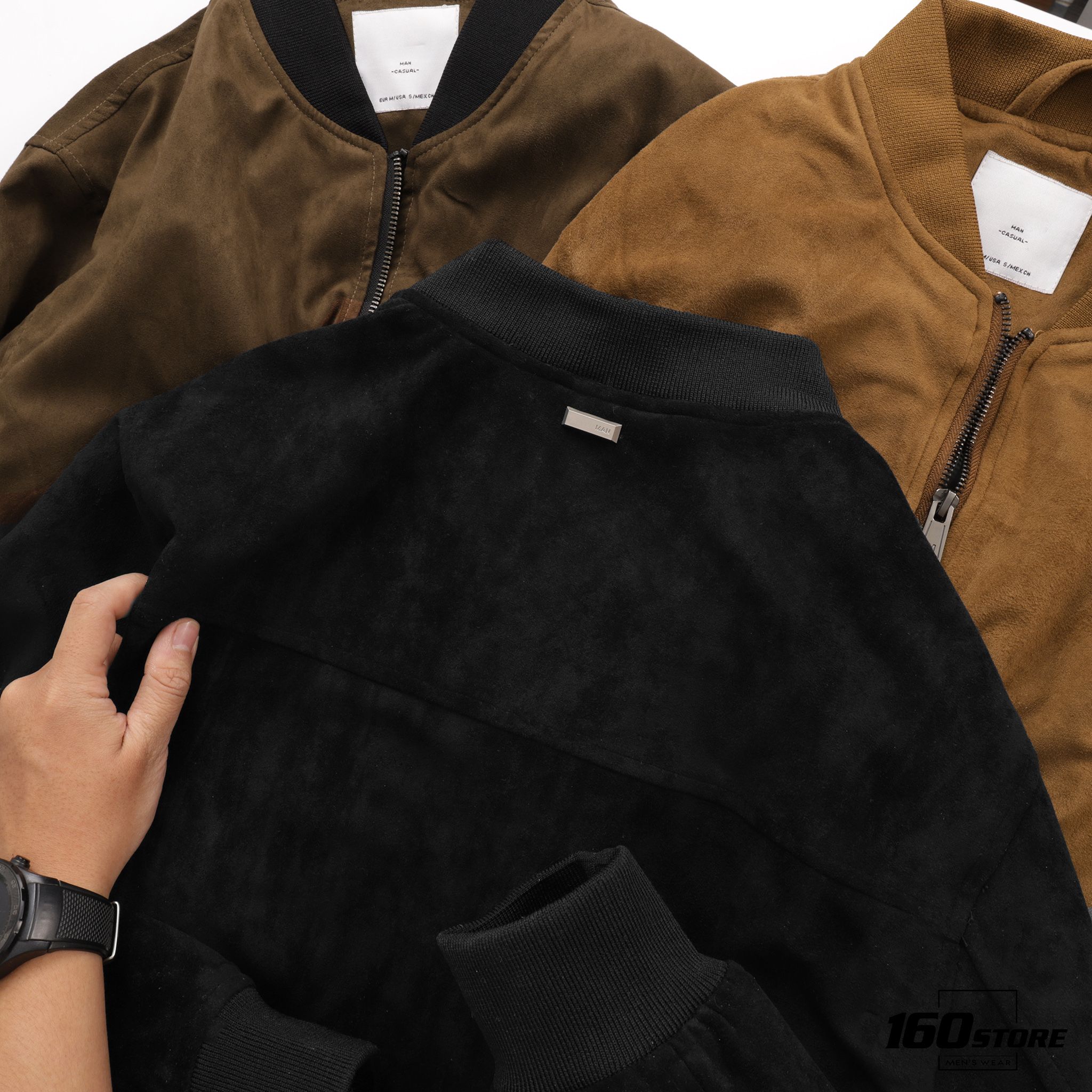 Áo khoác bomber M.N.G suede