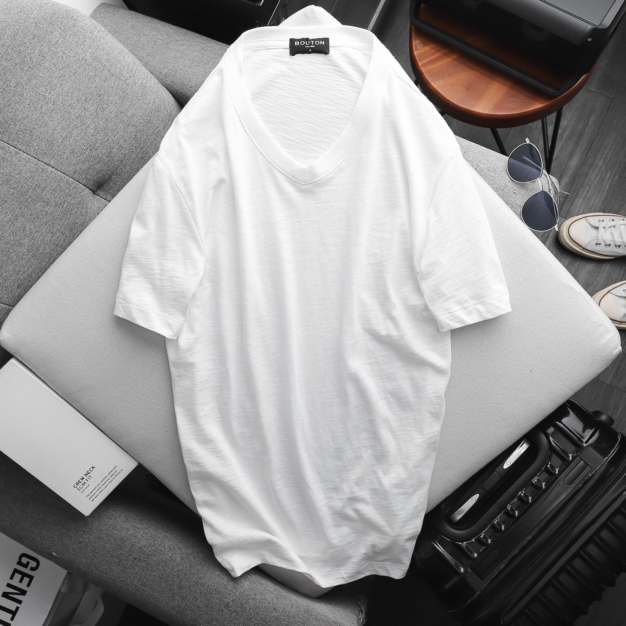 Áo Thun BOUTON V-neck Plain