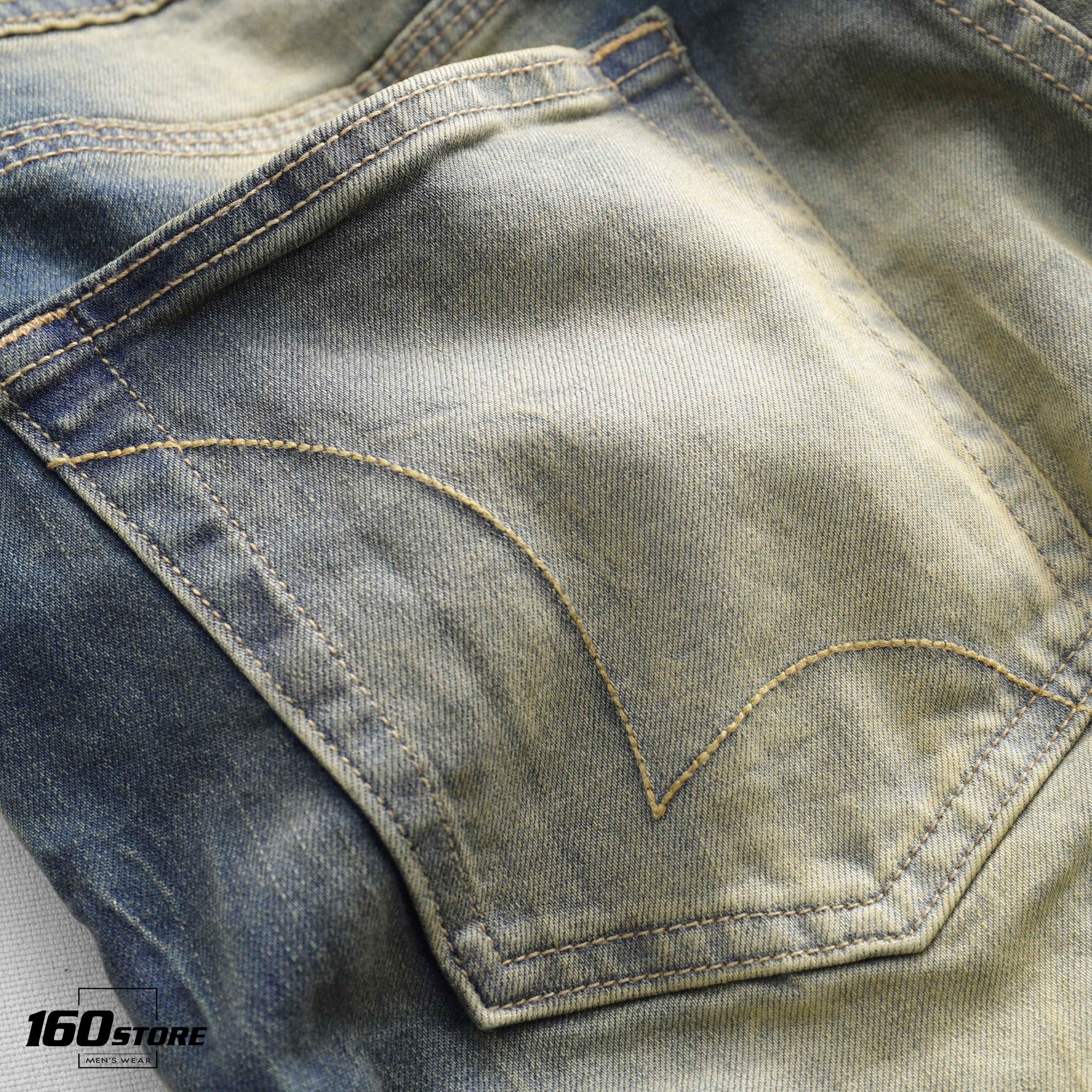 Quần short jeans BOUTON dark blue
