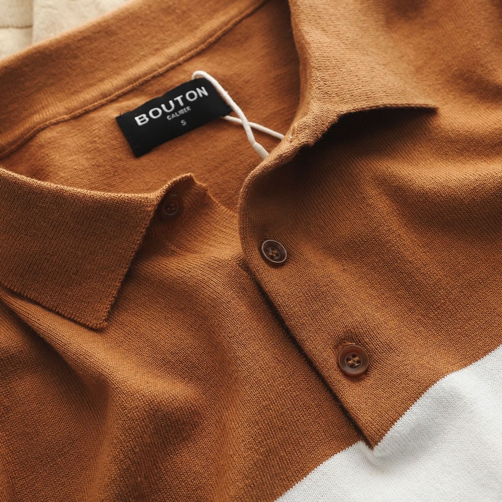 Áo polo len BOUTON striped