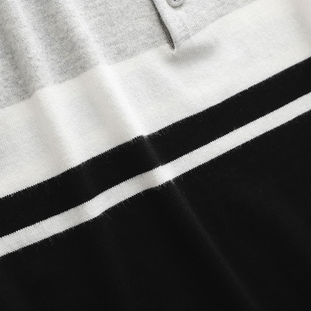 Áo polo len BOUTON striped