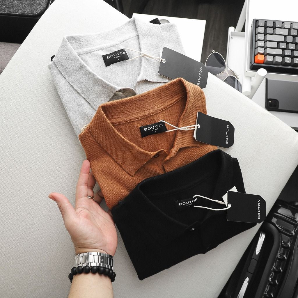 Áo polo len BOUTON striped