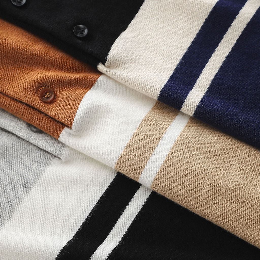 Áo polo len BOUTON striped