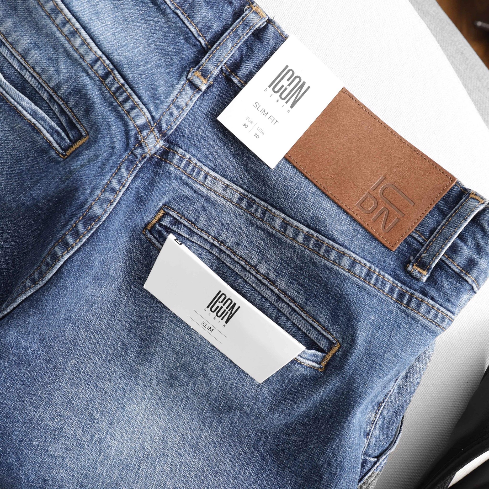 Quần short jeans ICON DENIM wash