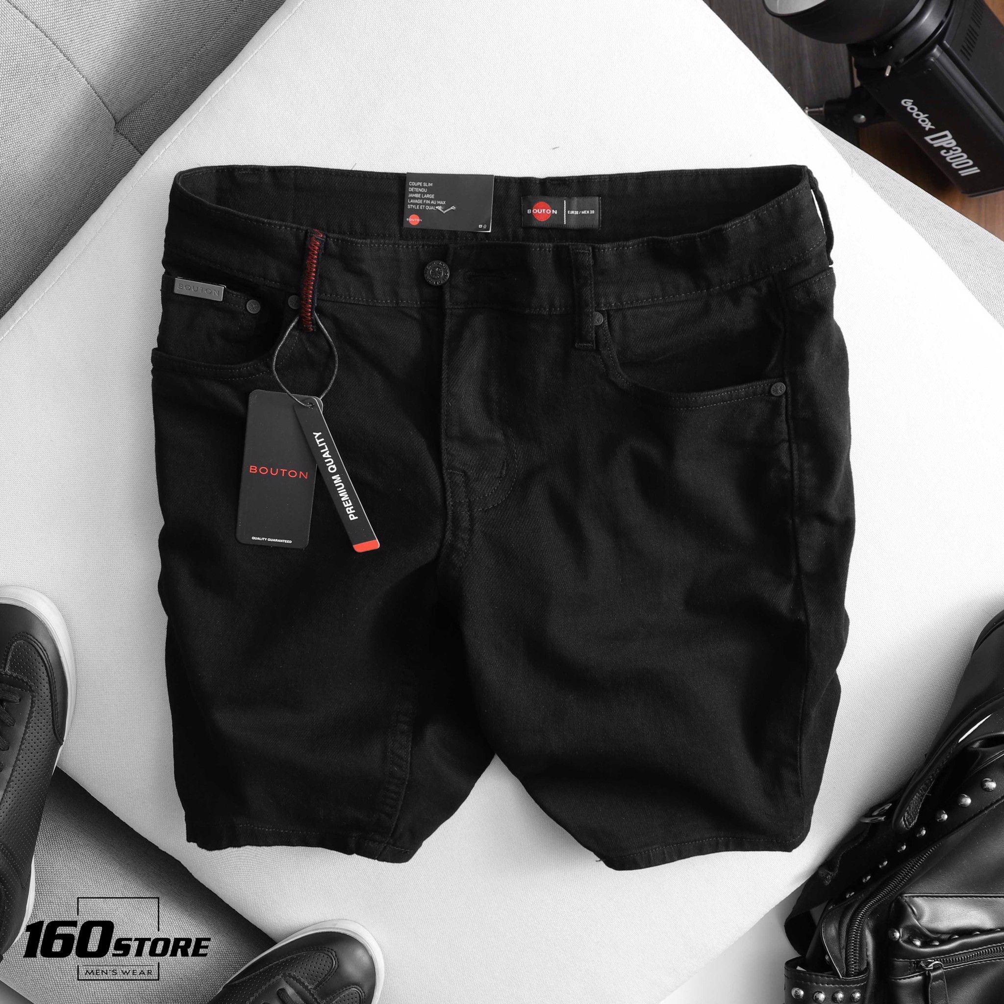 Quần short jeans BOUTON w details