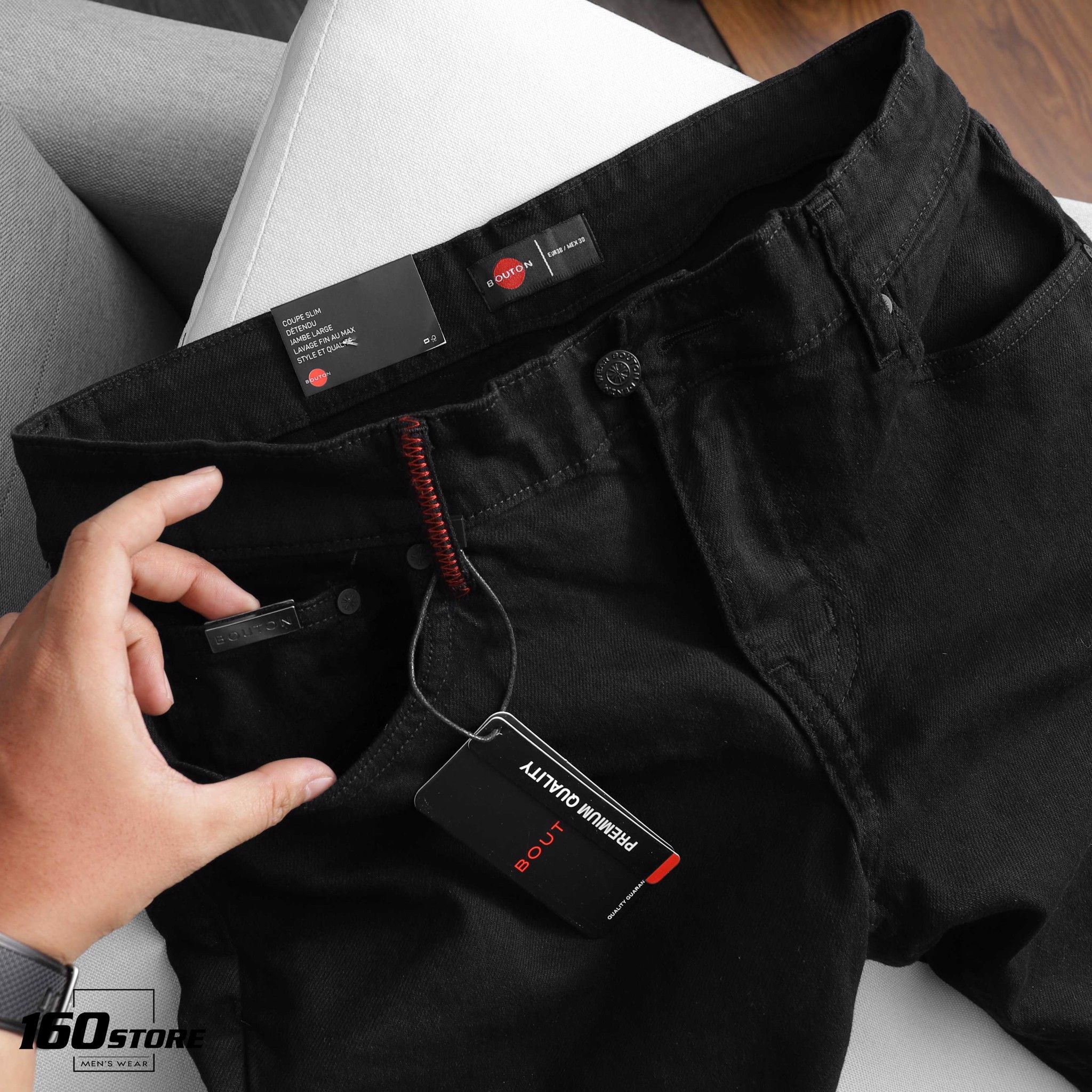 Quần short jeans BOUTON w details