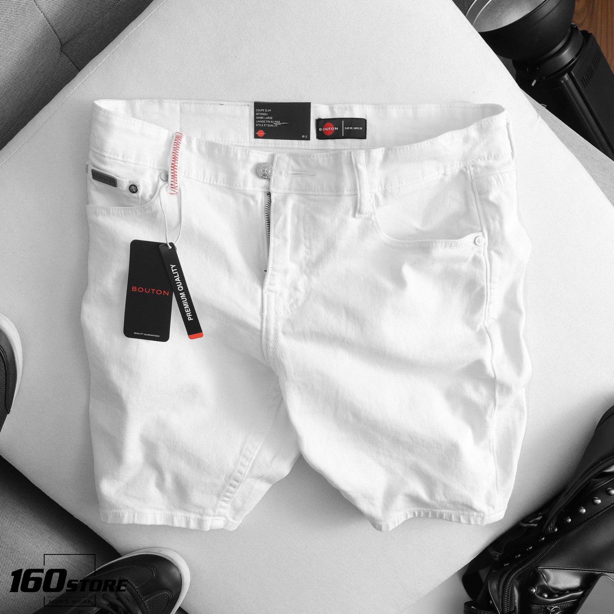Quần short jeans BOUTON w details