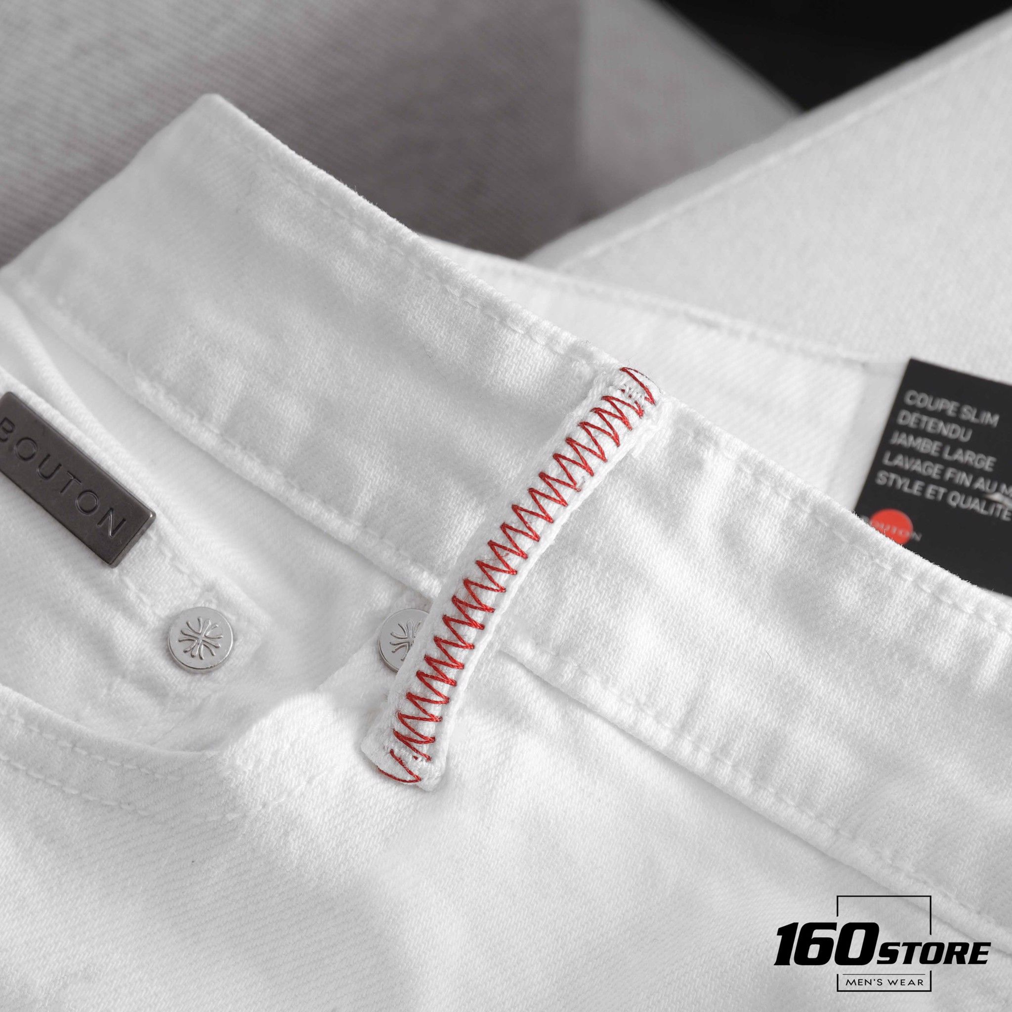 Quần short jeans BOUTON w details