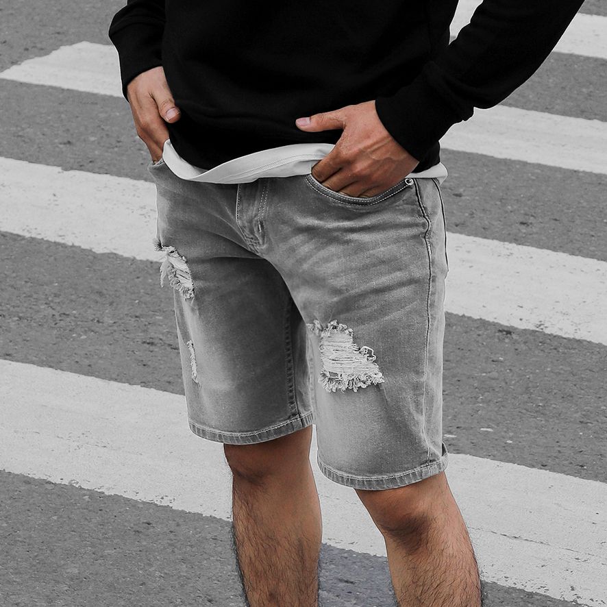 Quần short jeans T.MAN rách