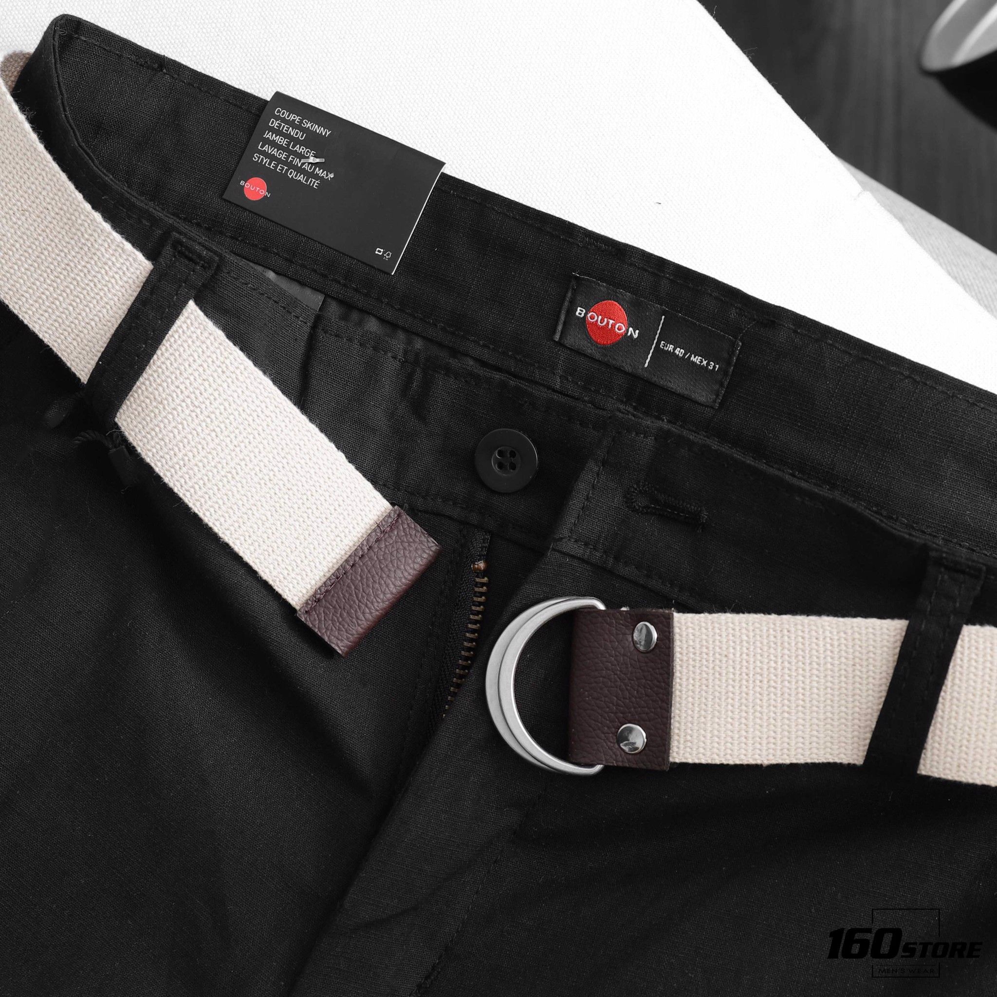 Quần short linen BOUTON belt ss21