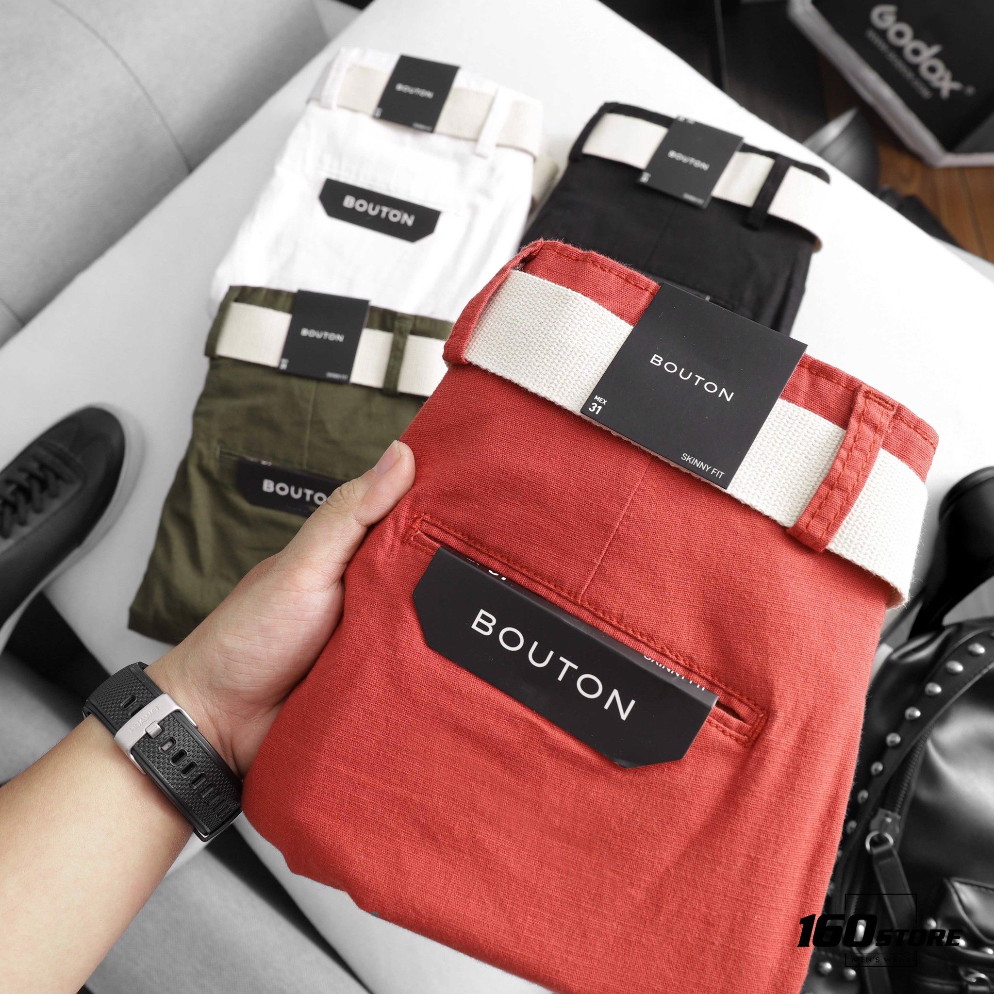 Quần short linen BOUTON belt ss21