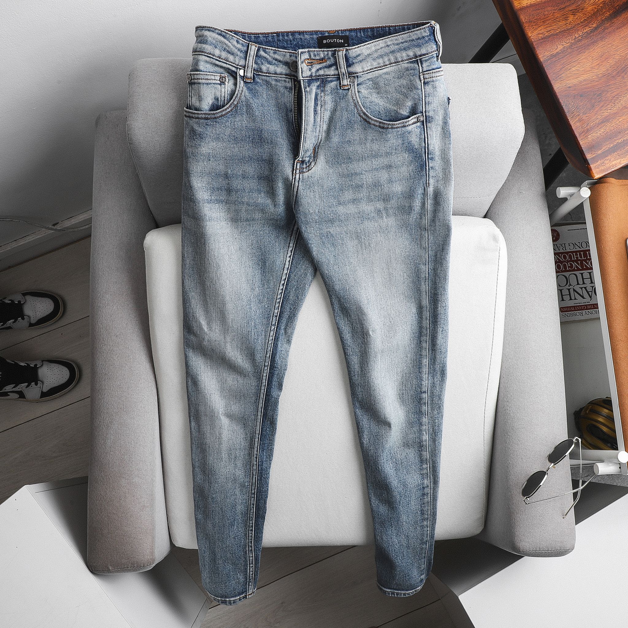 Quần Jeans BOUTON Mix Blue Skinny