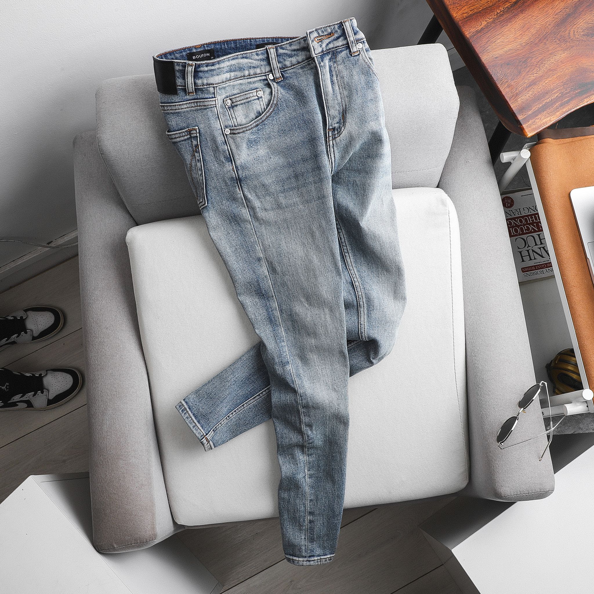Quần Jeans BOUTON Mix Blue Skinny