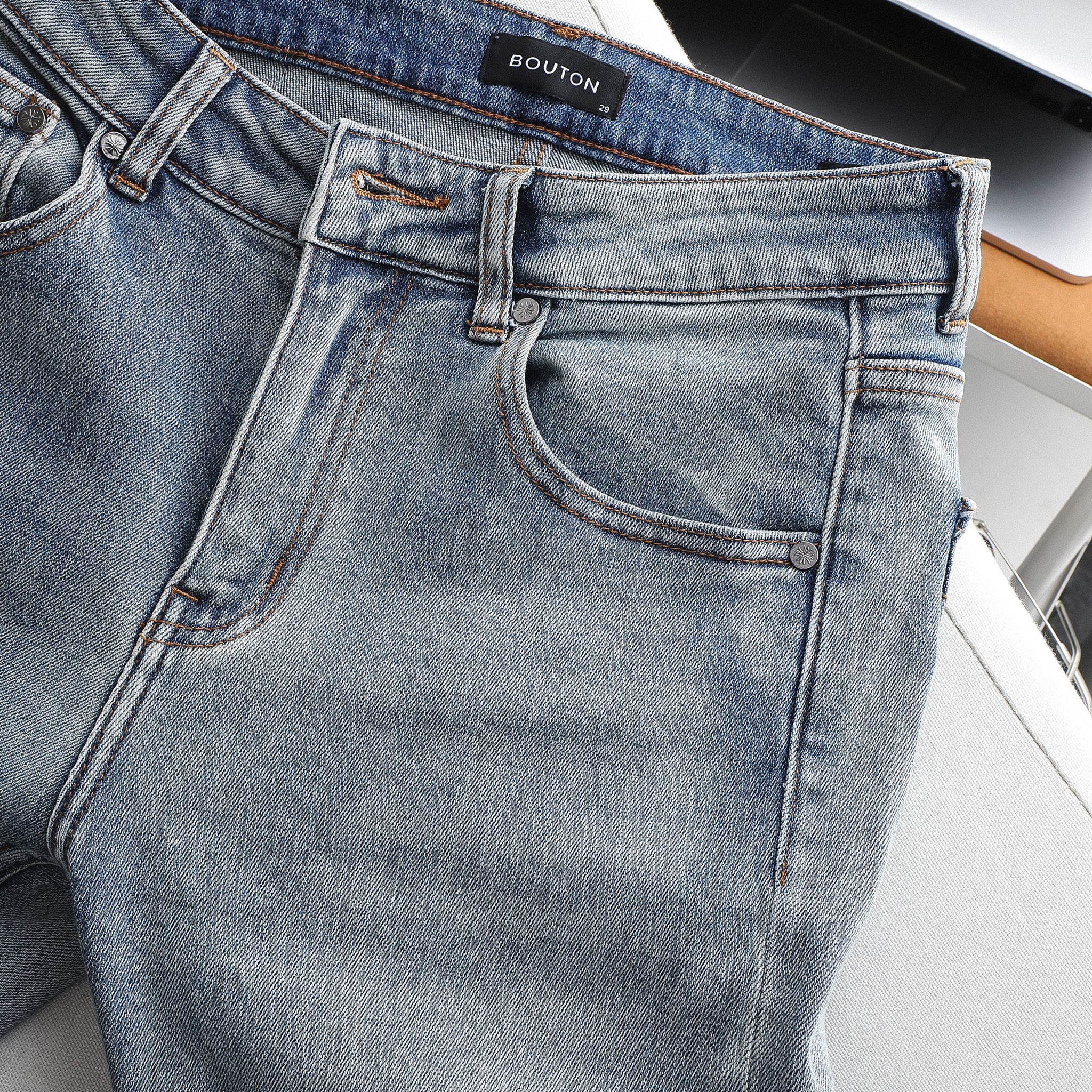 Quần Jeans BOUTON Mix Blue Skinny