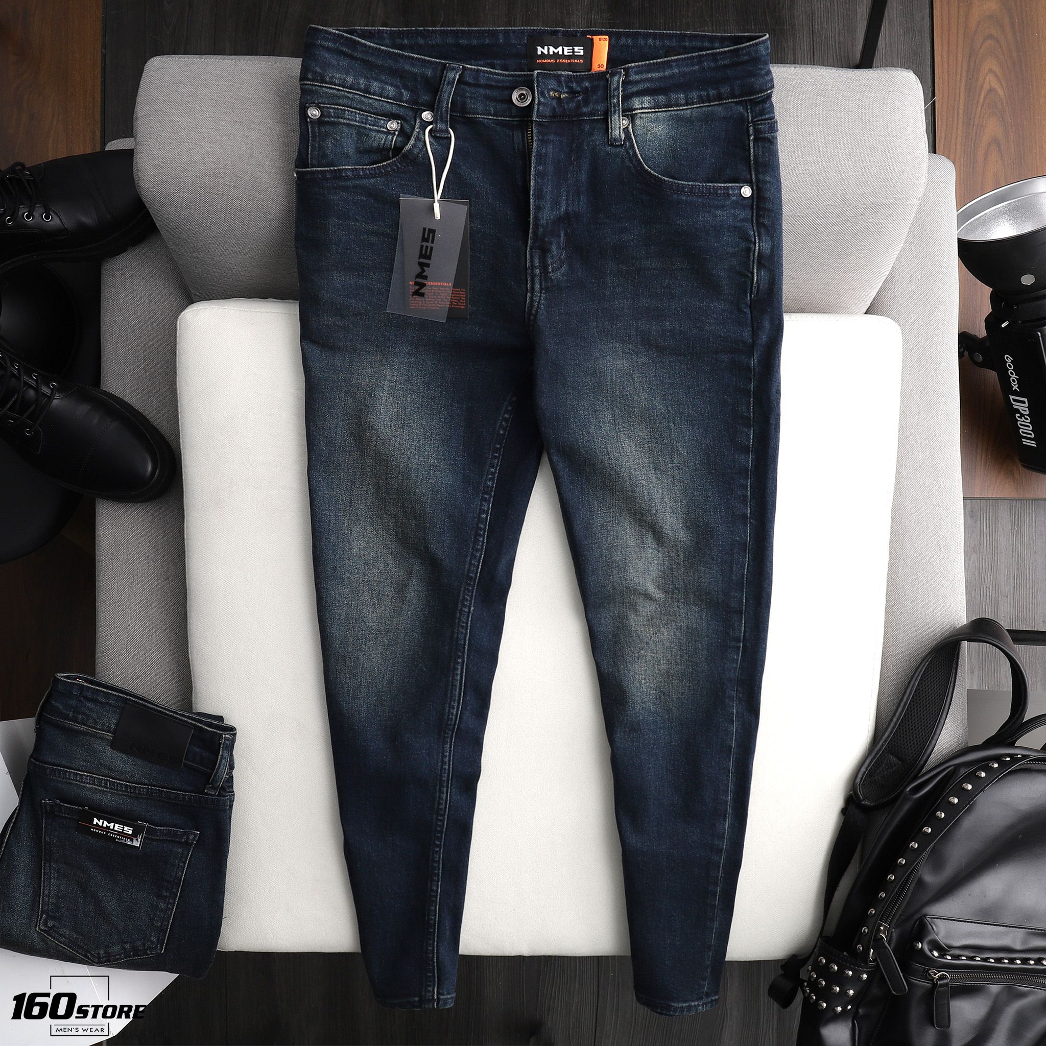 Quần jeans NOMOUS ESSENTIALS dark blue slim