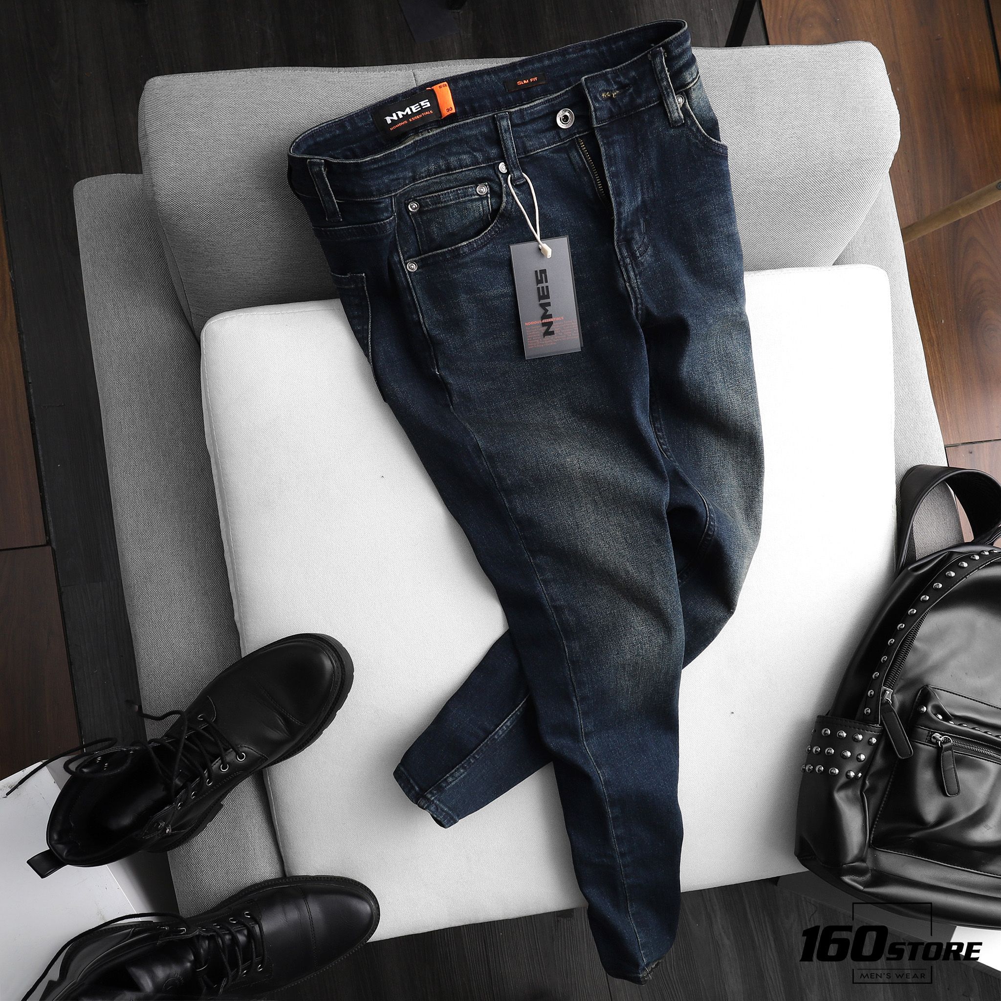 Quần jeans NOMOUS ESSENTIALS dark blue slim
