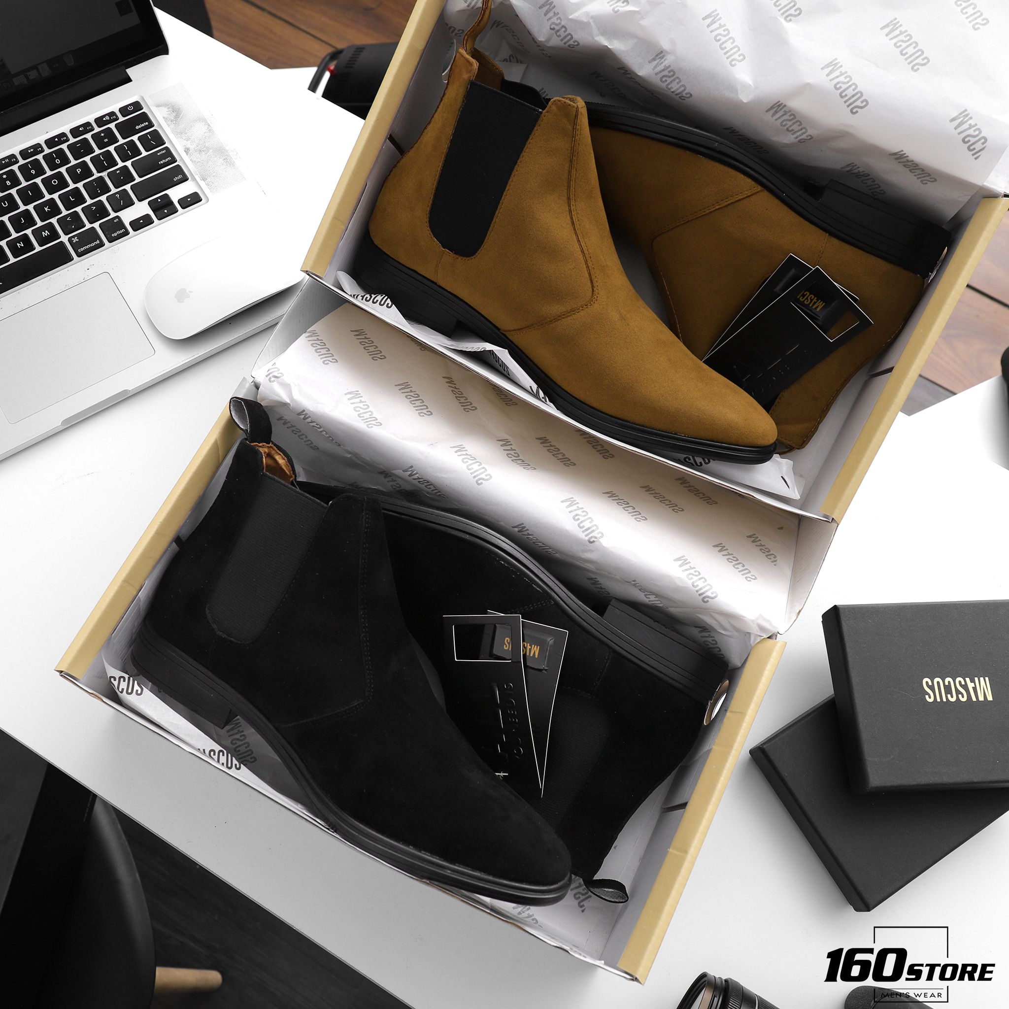 Giày chelsea boots MASCUS da lộn