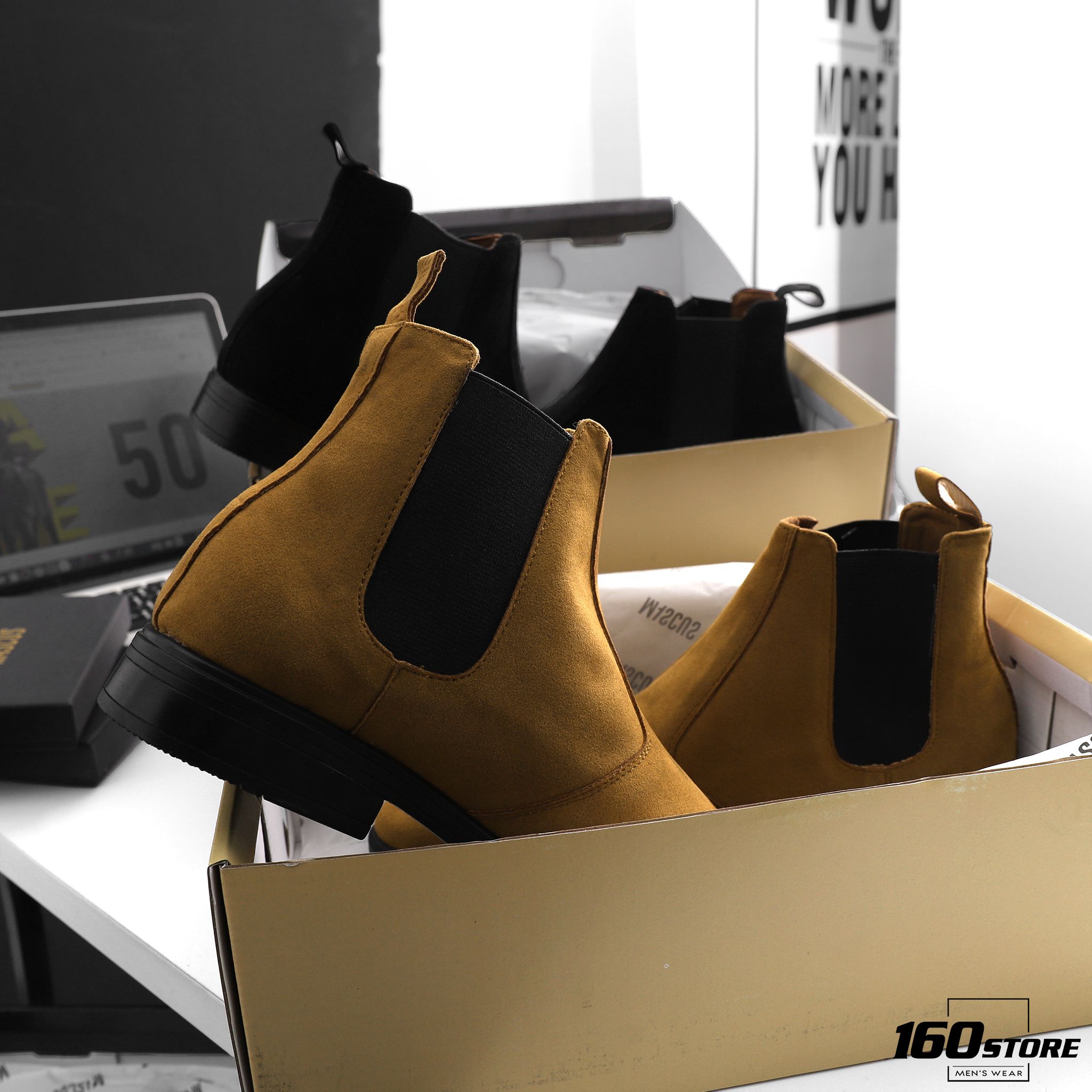 Giày chelsea boots MASCUS da lộn